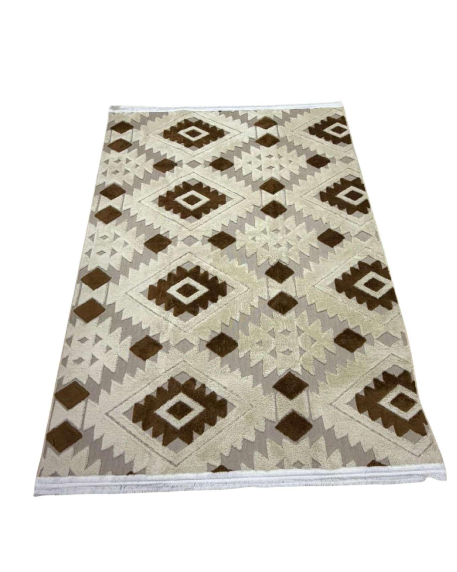ALFOMBRA TEXTURIZADA DISEÑO JACQUARD ANTIDESLIZANTE 200X240 CMC A05-0