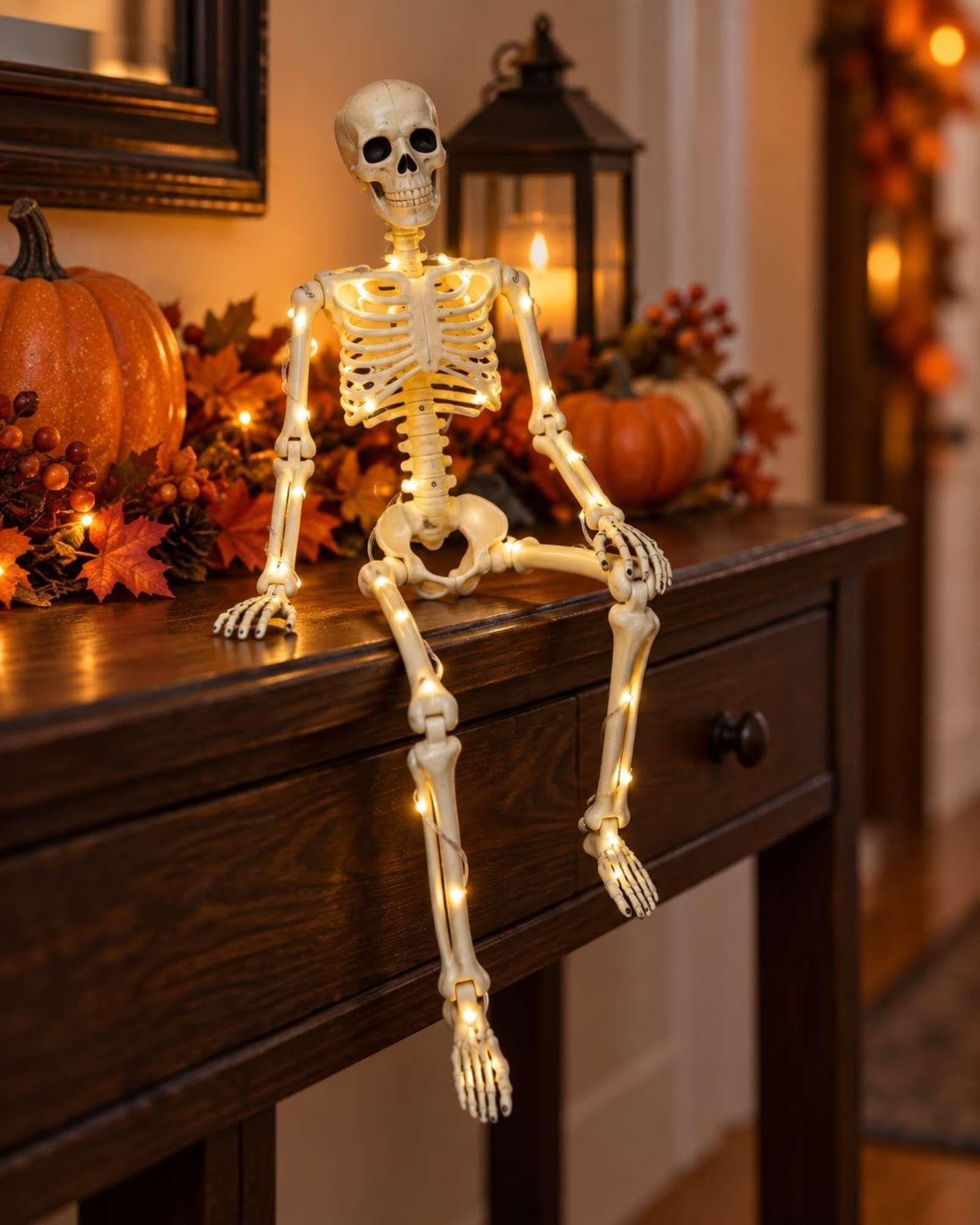 Adorno Esqueleto LED 40 cm Adorno Halloween-0