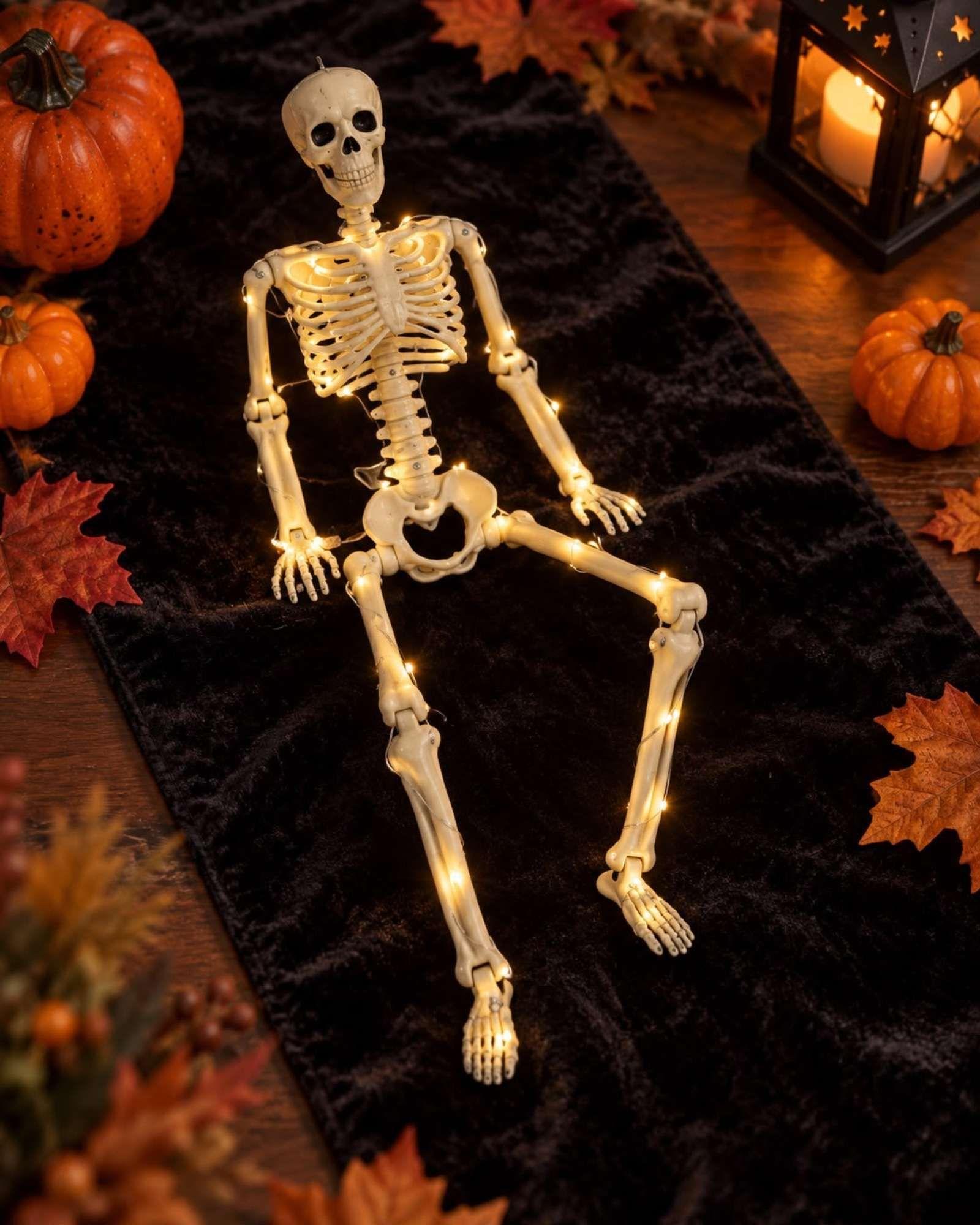 Adorno Esqueleto LED 40 cm Adorno Halloween-2