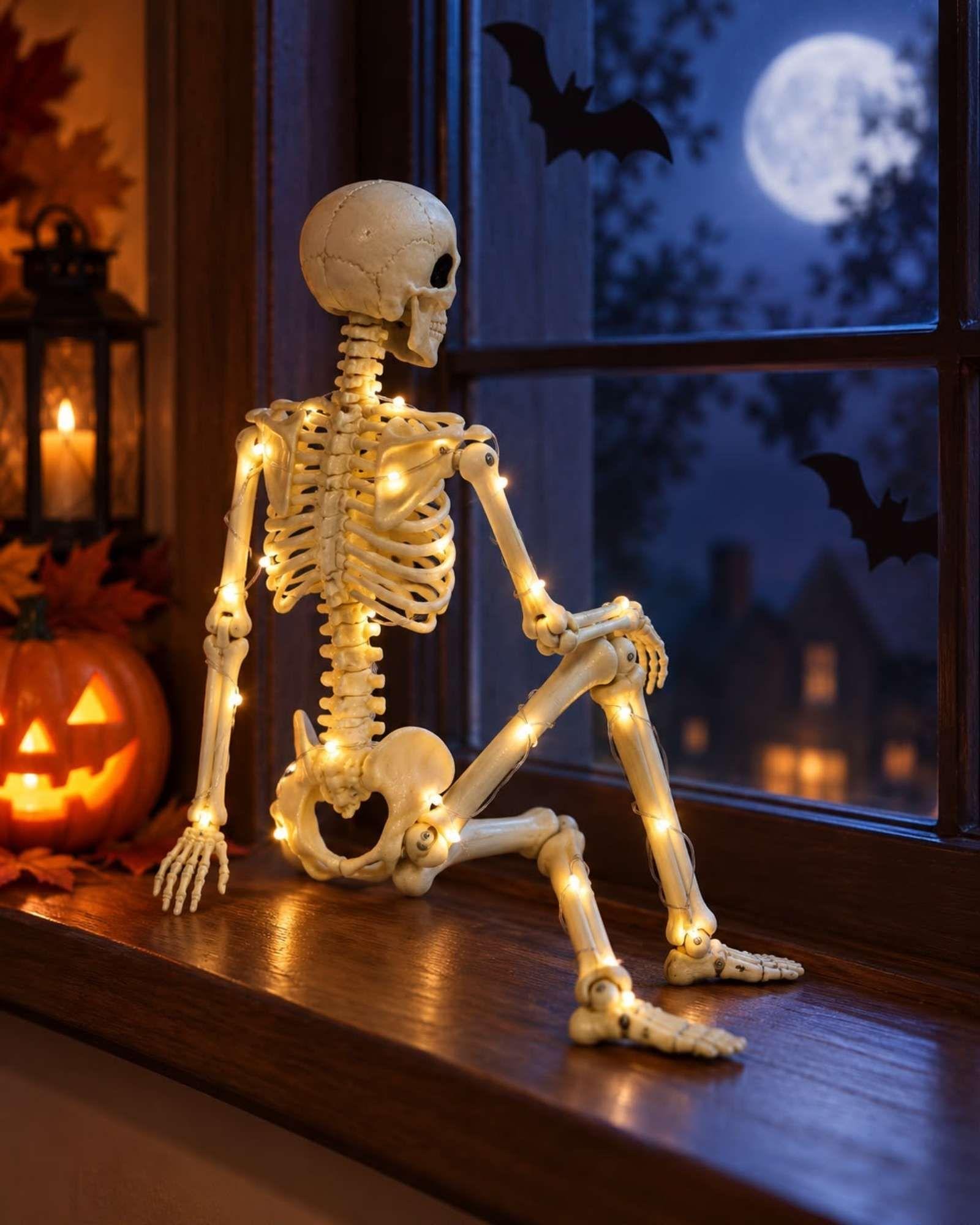 Adorno Esqueleto LED 40 cm Adorno Halloween-3