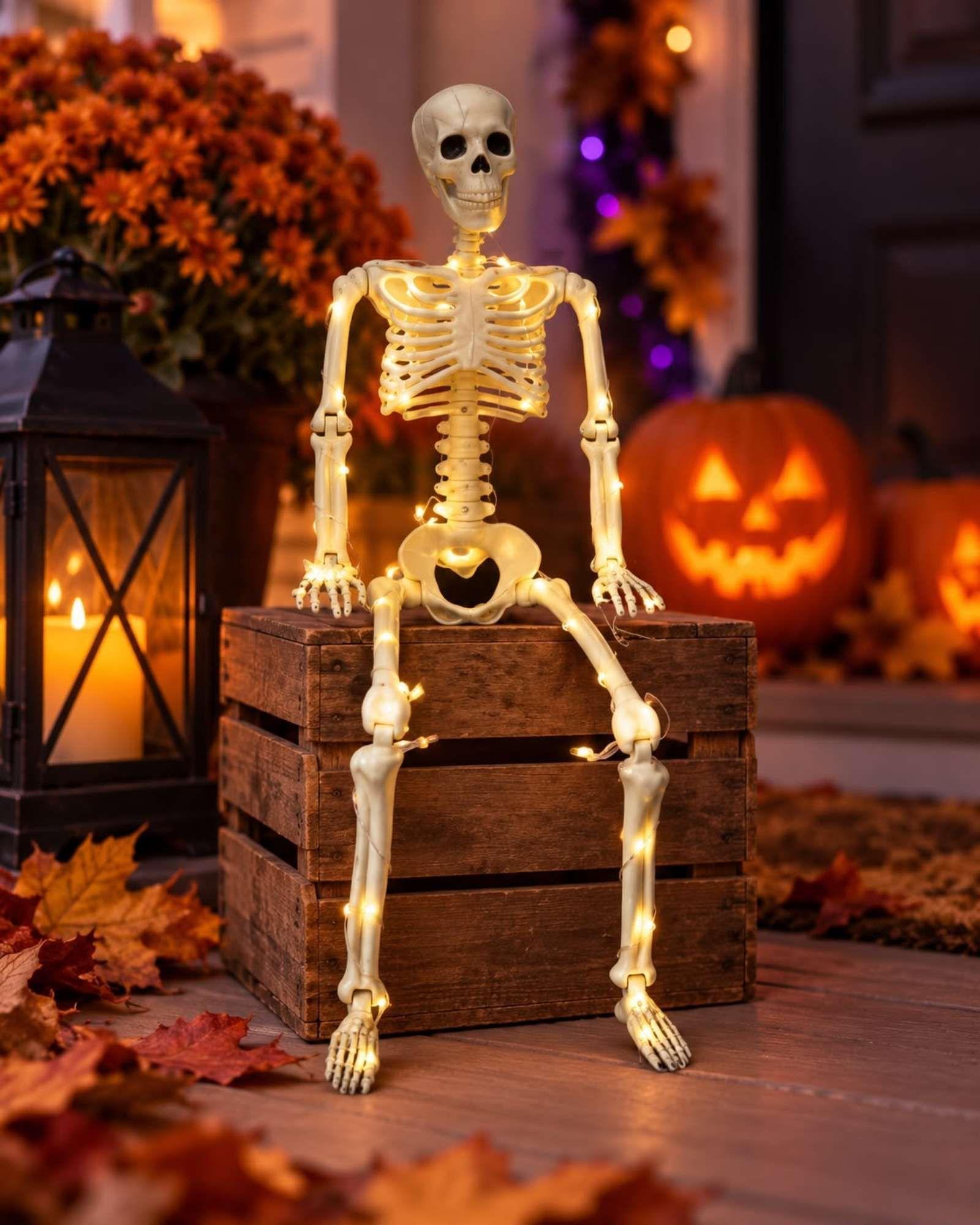 Adorno Esqueleto LED 40 cm Adorno Halloween-4
