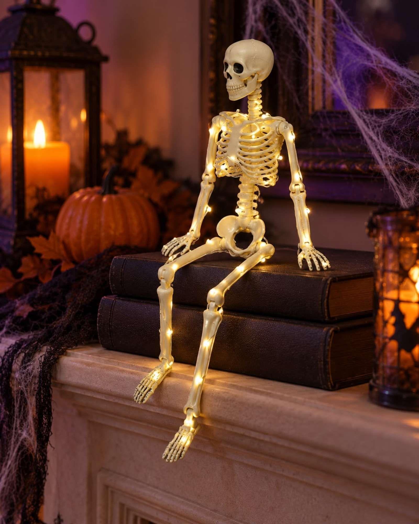 Adorno Esqueleto LED 40 cm Adorno Halloween-6