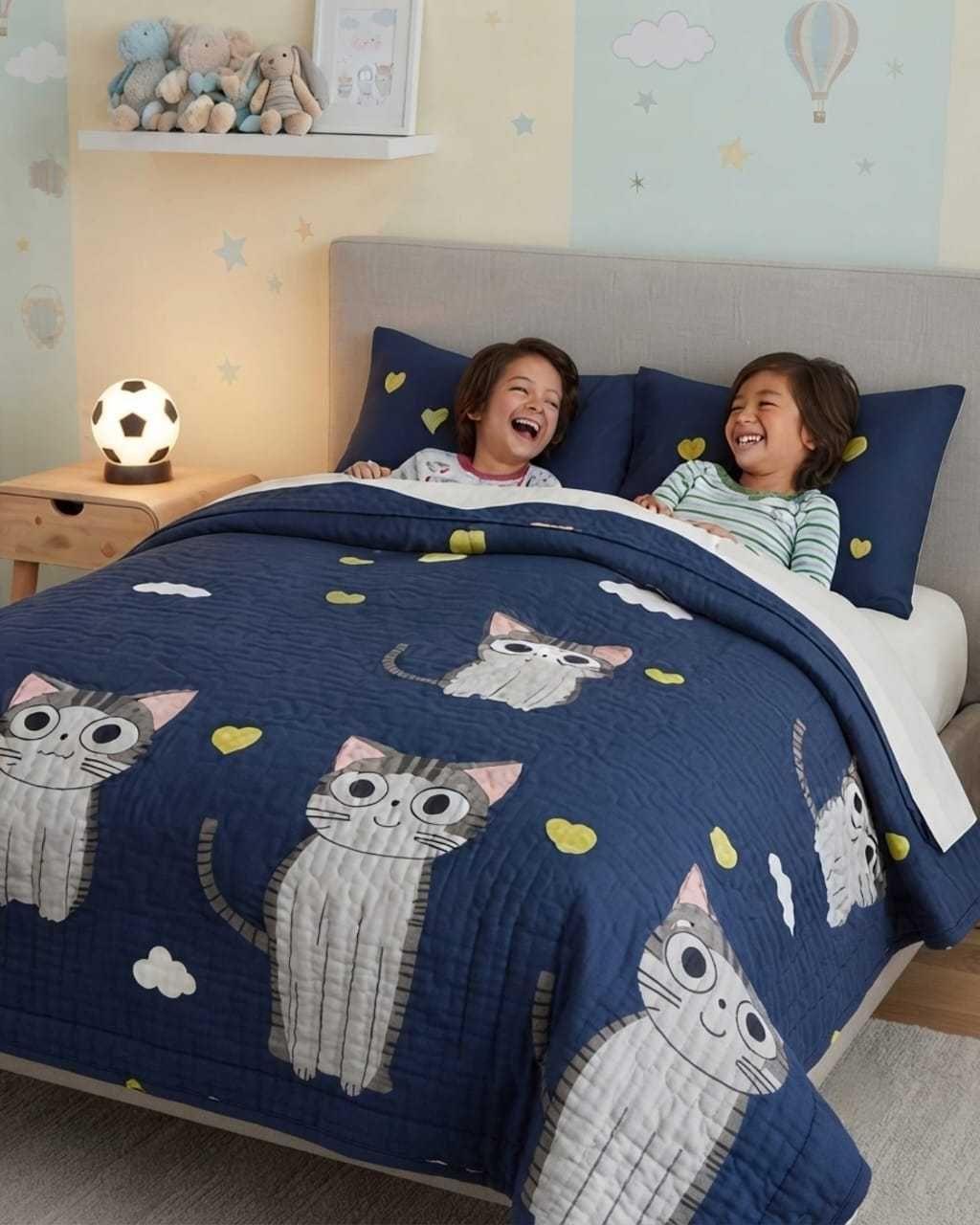 Cubrecama Quilt de Verano Plaza y Media Diseños Infantiles Mas Funda.-4