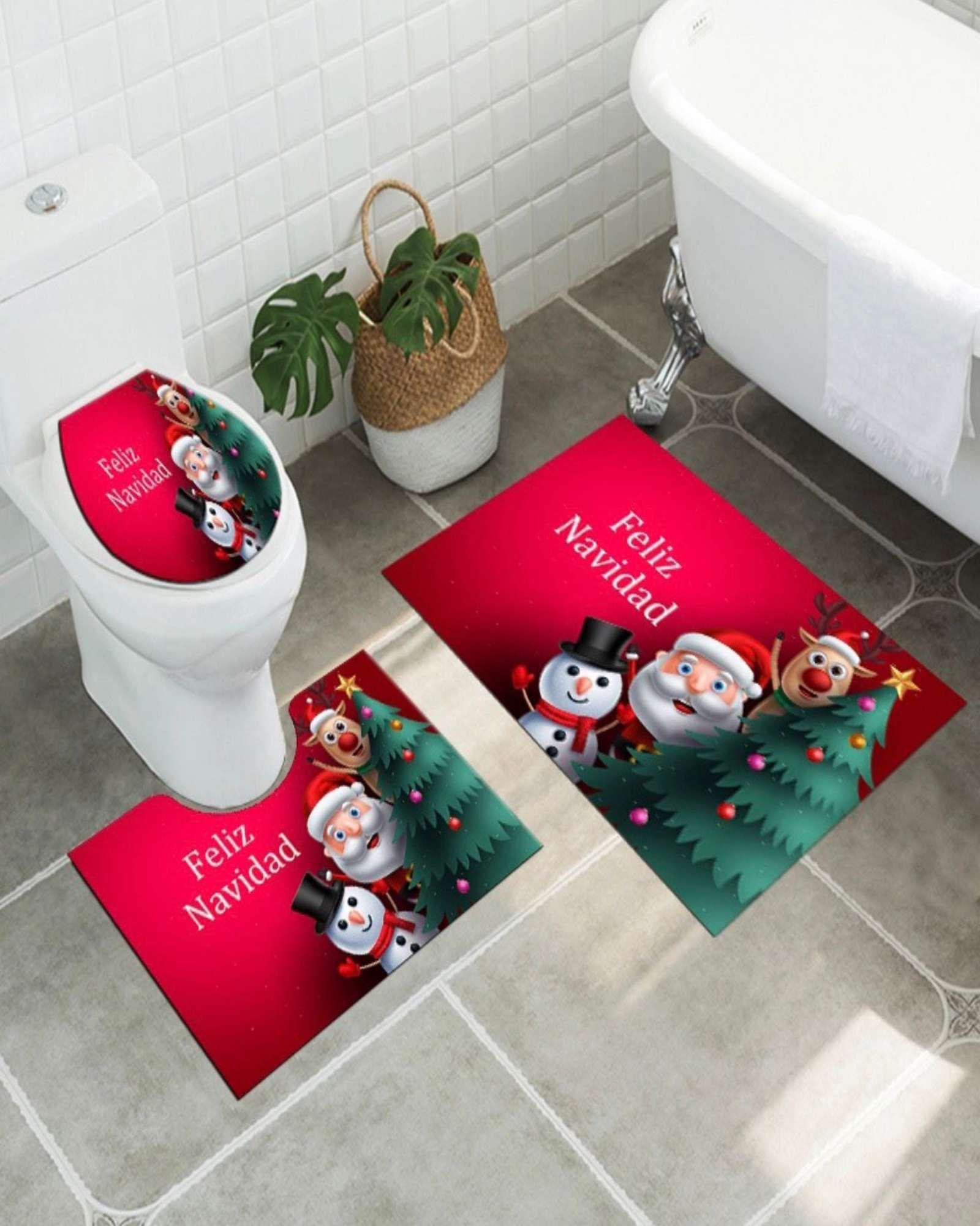 Juego de Alfombra de baño de Navidad 3 piezas A5-3