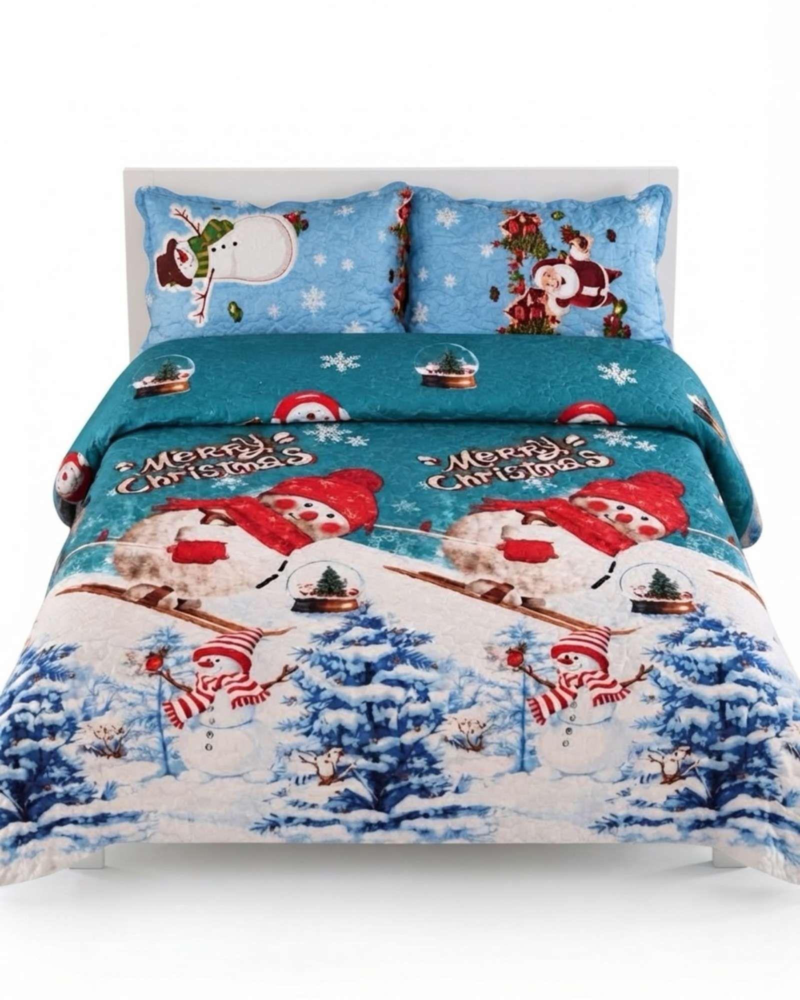 Cubrecama Quilt Navideño 2 Plazas con Diseño  A1-0
