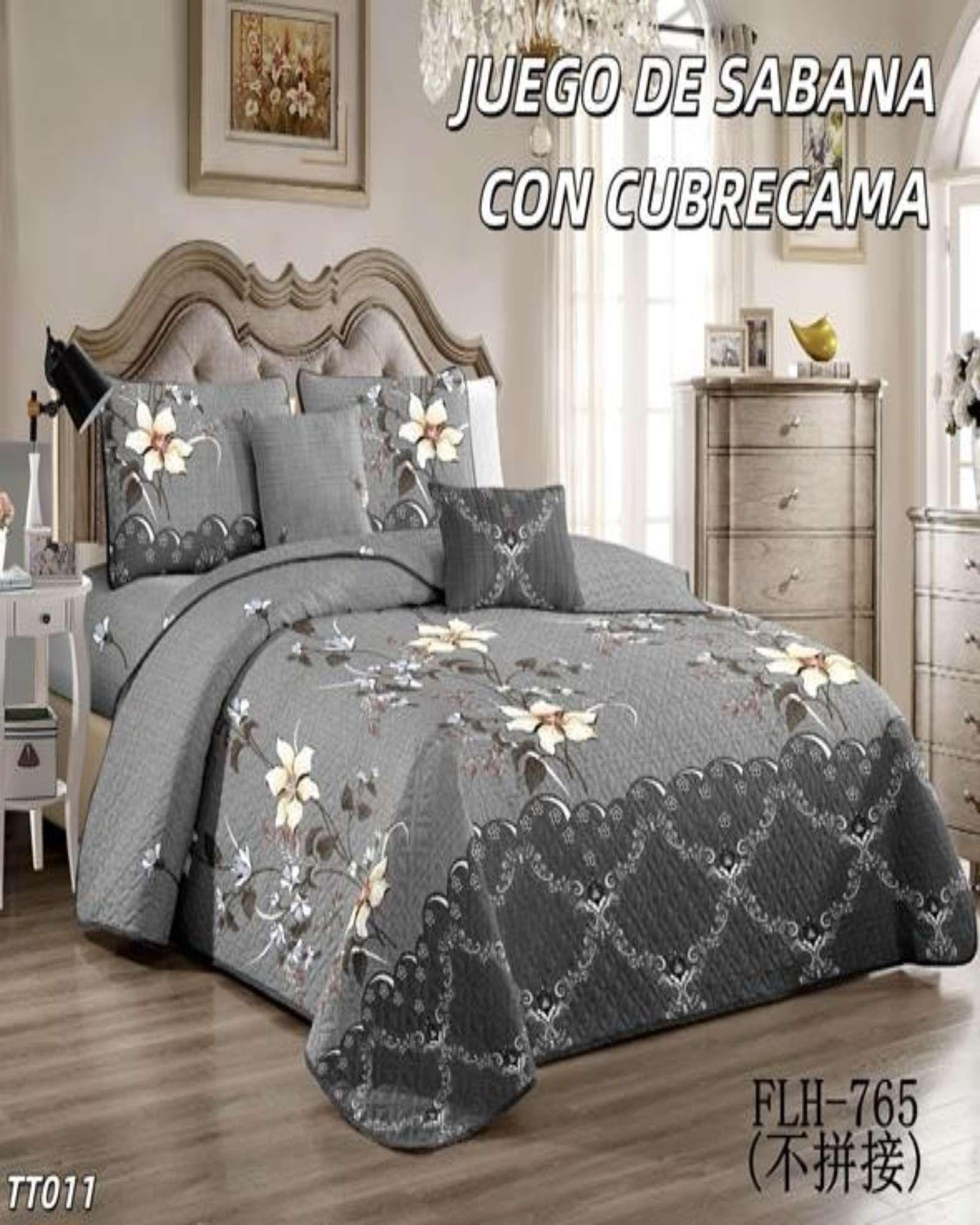 SABANA CON CUBRECAMA DE VERANO 2 PLAZAS + 2 ALMOHADAS s47-3