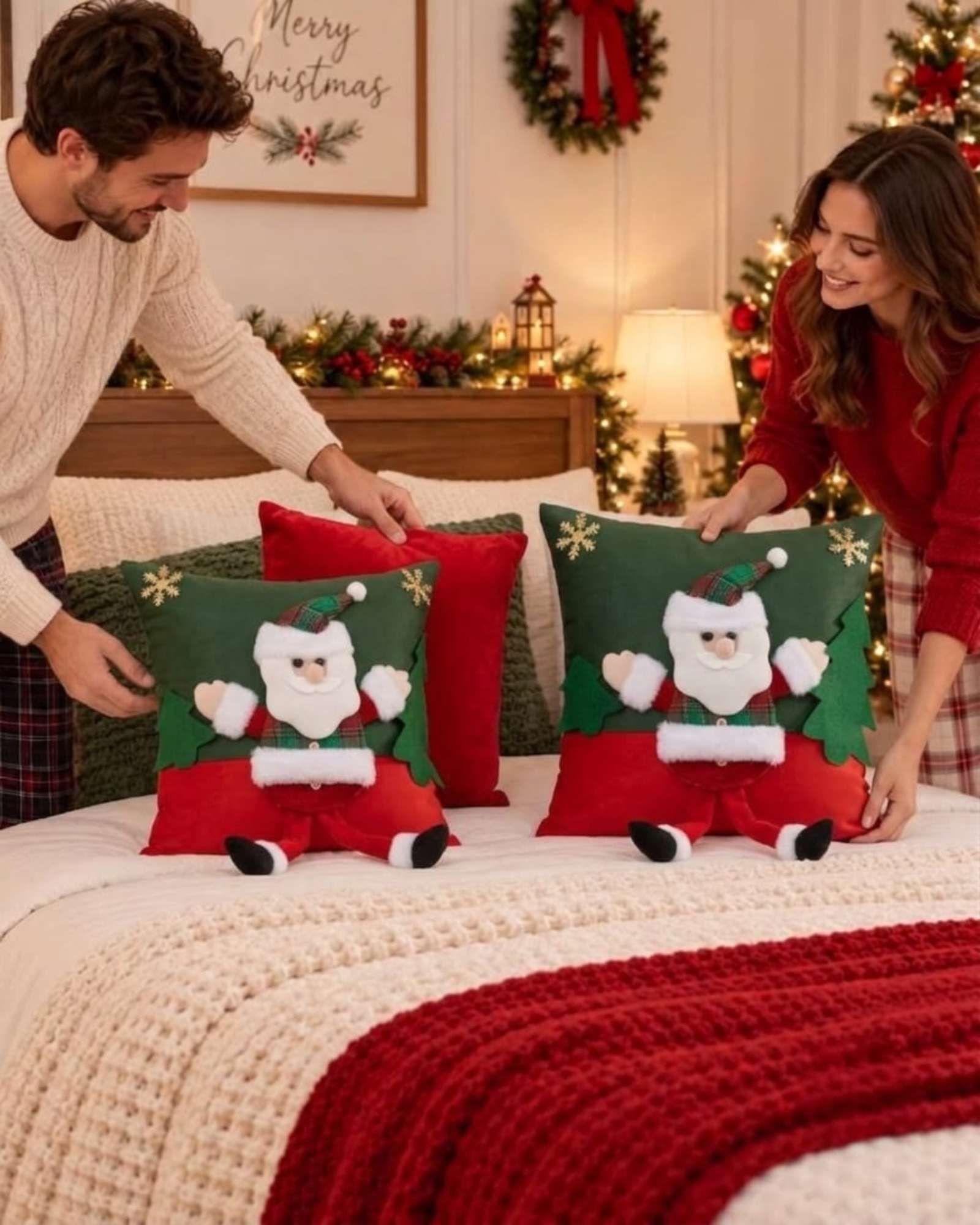 Pack de 2 Fundas para Cojín de Navidad 45x45 cm 9-0
