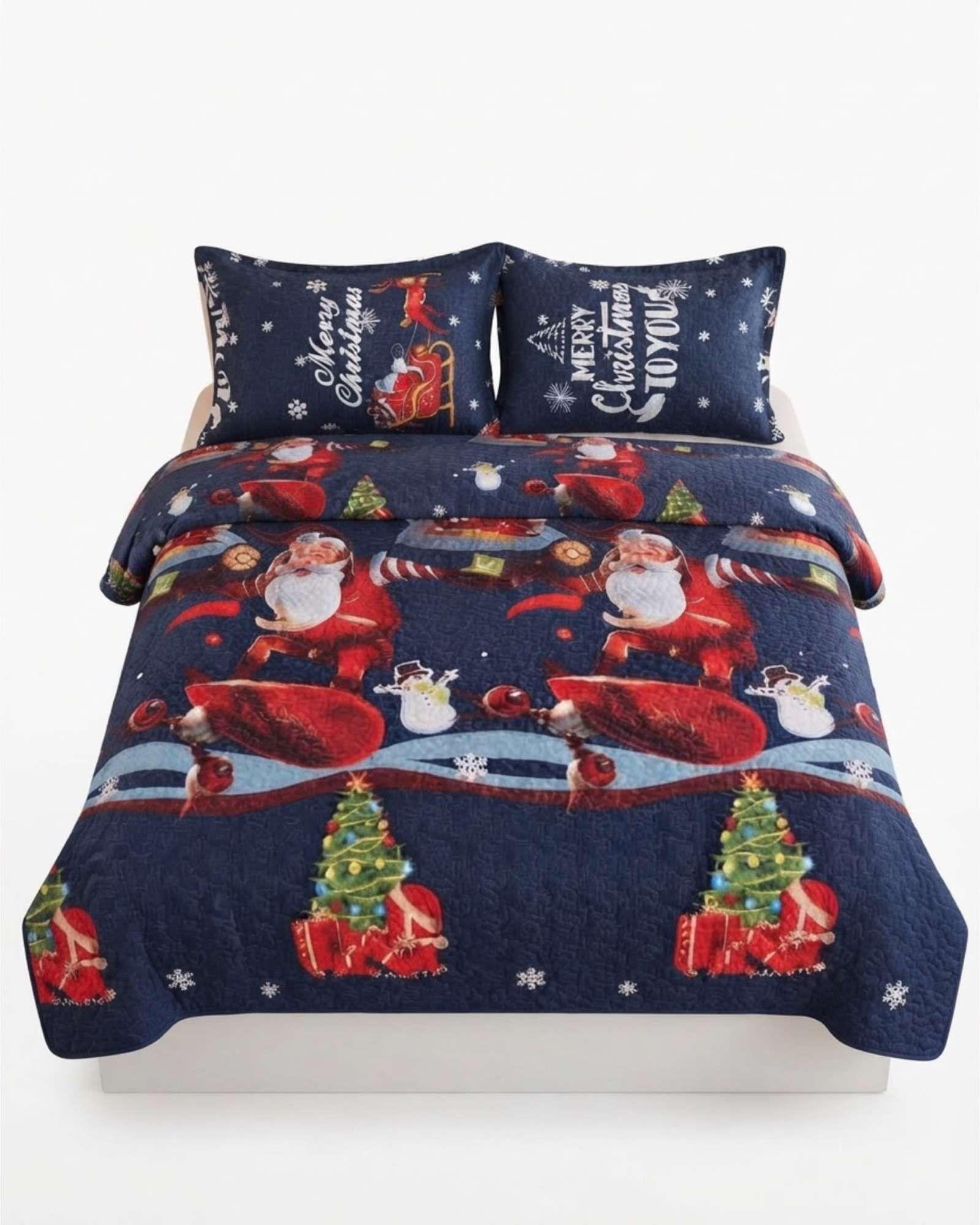 Cubrecama Quilt Navideño 2 Plazas con Diseño  A5-0