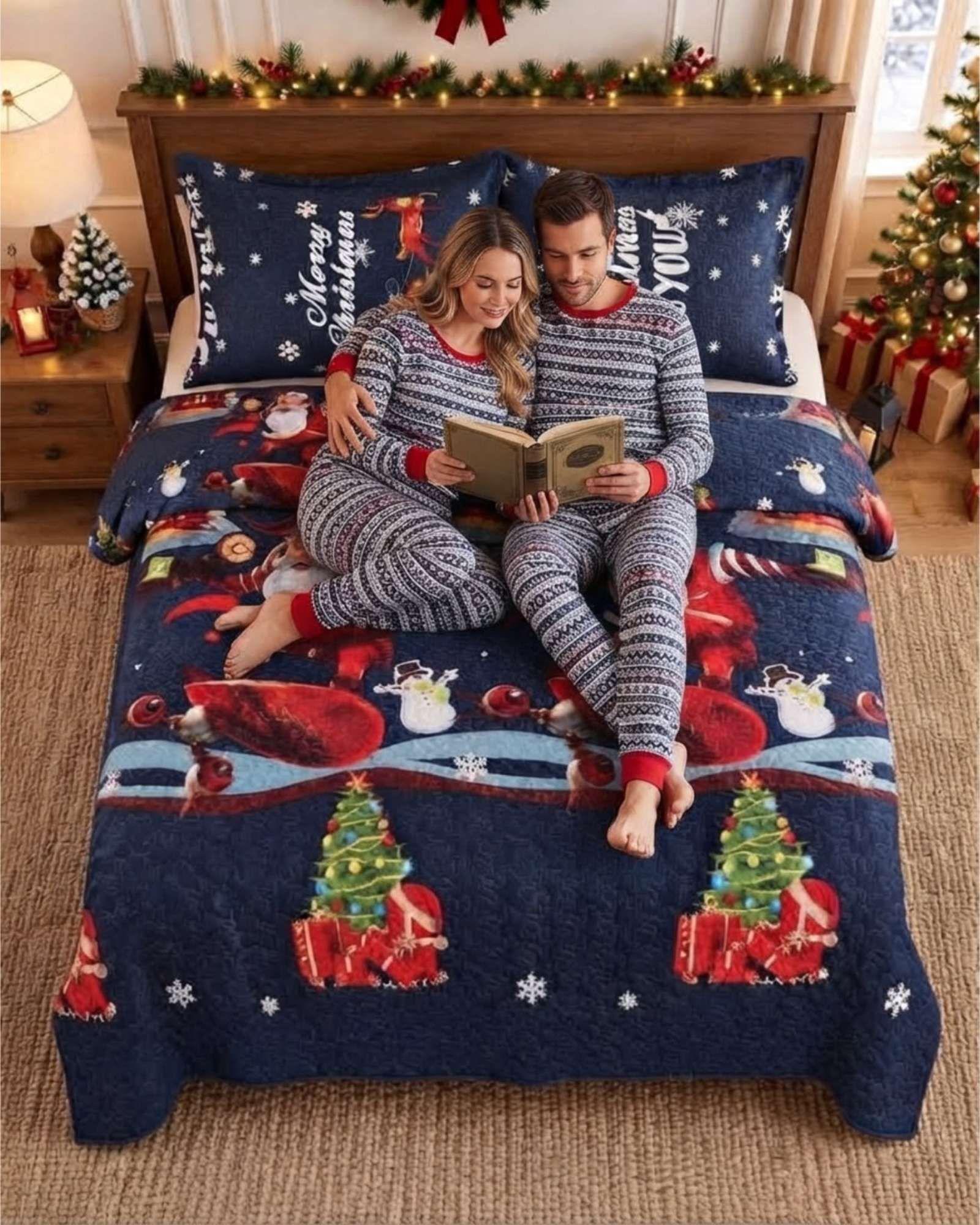 Cubrecama Quilt Navideño 2 Plazas con Diseño  A5-5
