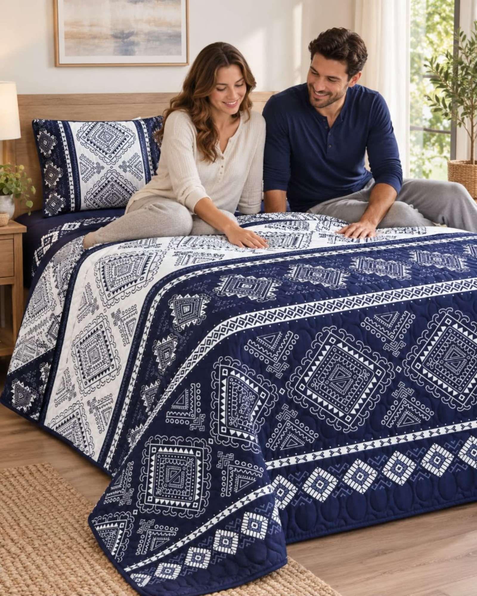 Cubrecama Quilts Plaza y Media  Con Funda De Almohada C13-5