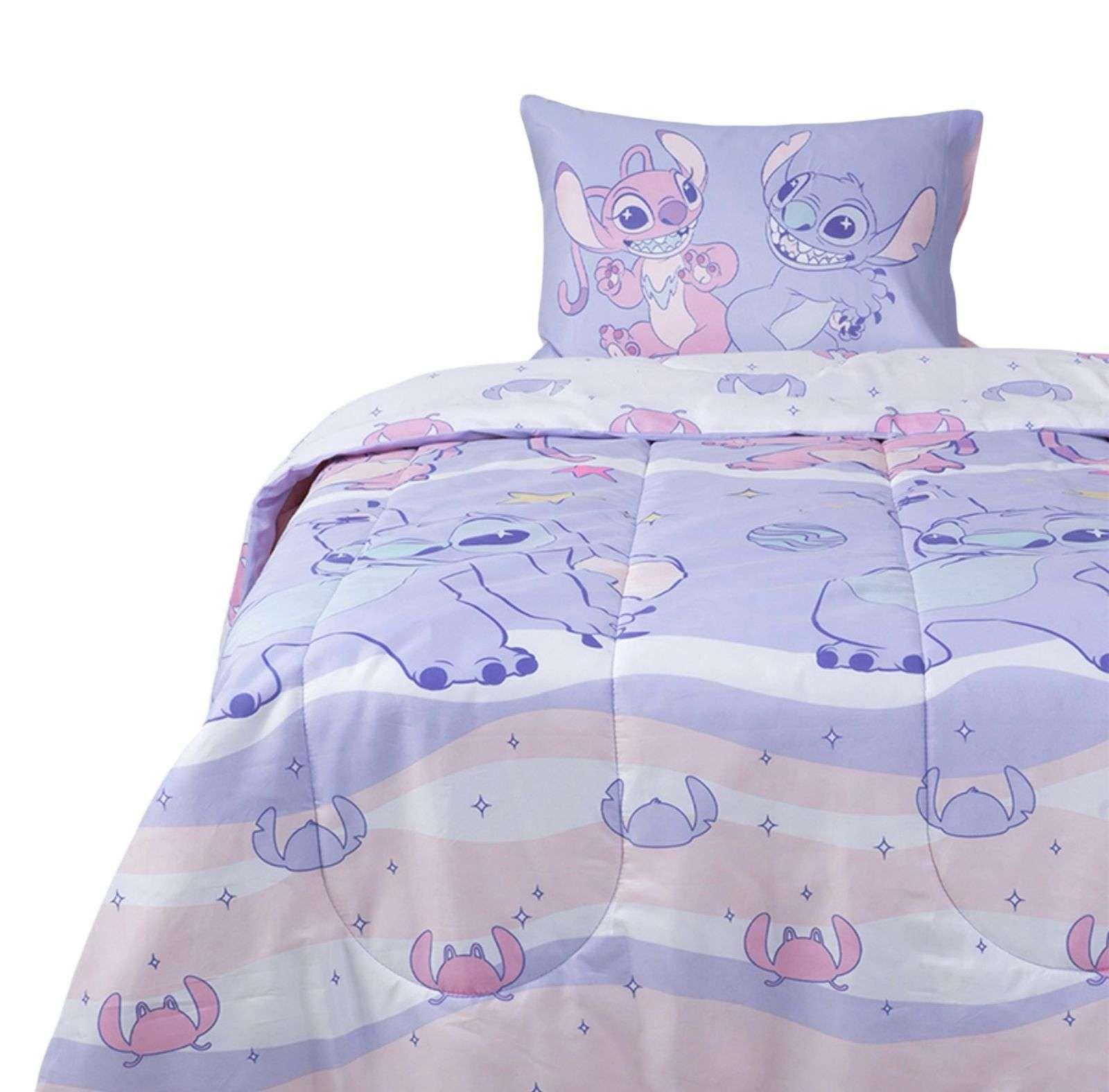 PLUMON NORDICO RELLENO INFANTIL NIÑA STICH COLOR LILA PLAZA Y MEDIA-0
