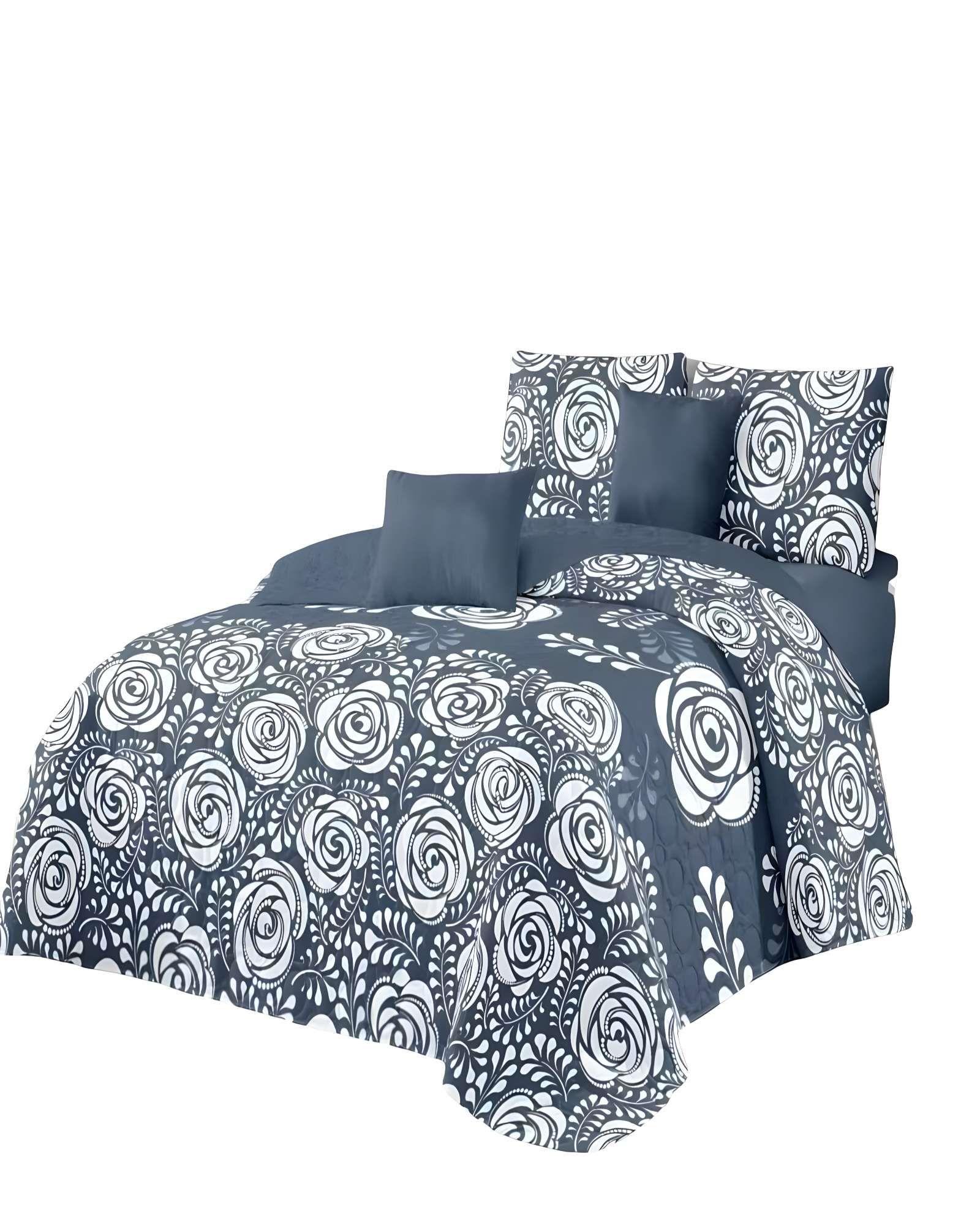 CUBRECAMA CON DISEÑOS  KING 250 X 270 CM + 2 ALMOHADAS P13-2