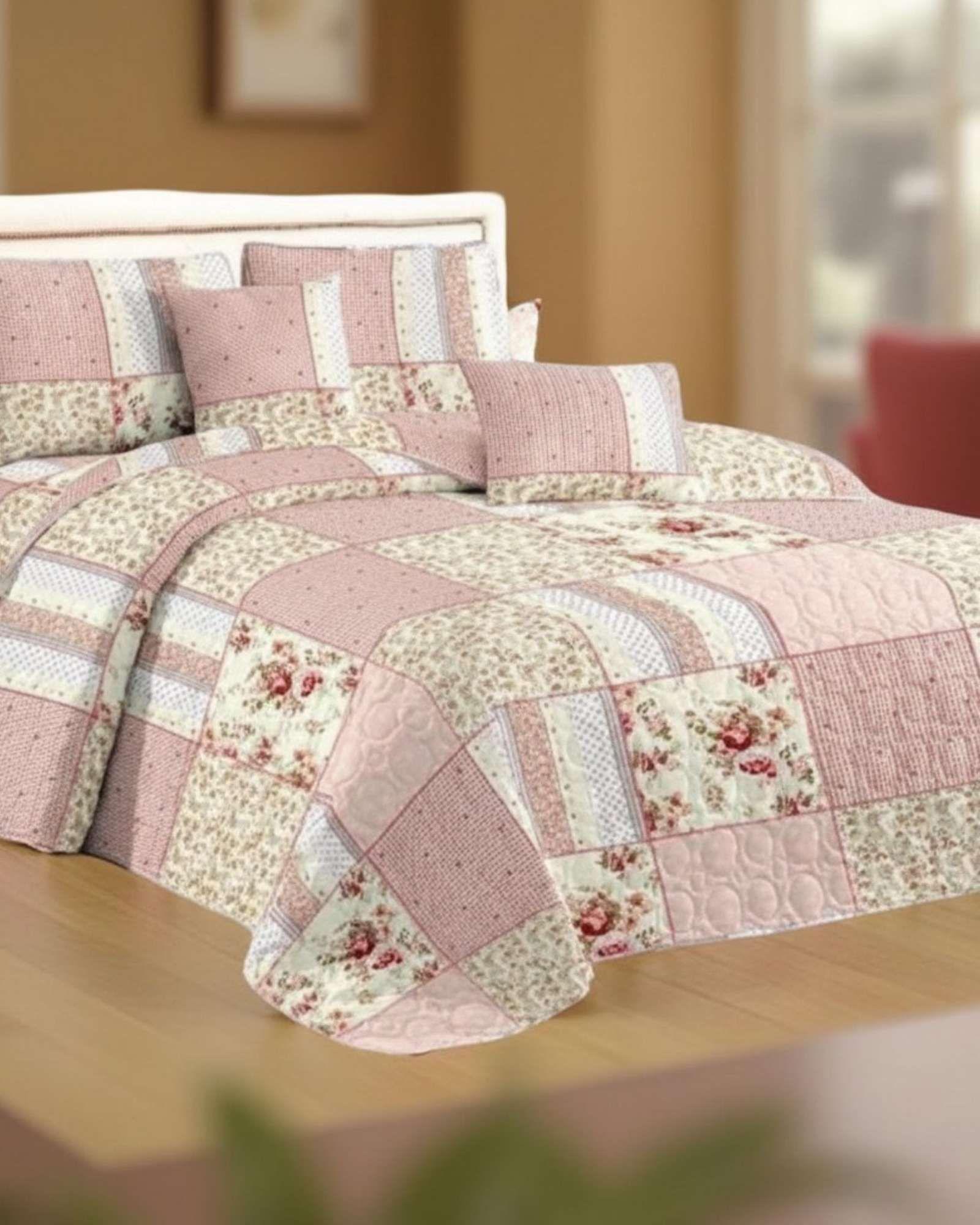 SABANA CON CUBRECAMA DE VERANO 2 PLAZAS + 2 ALMOHADAS s56-2