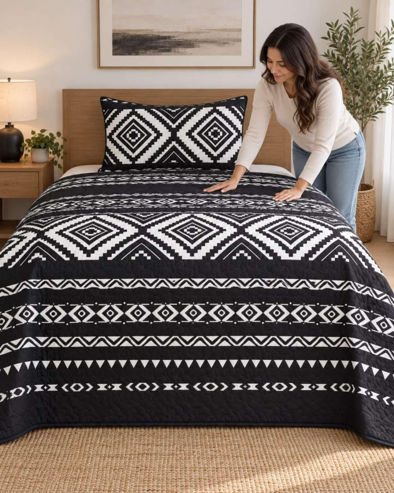 Cubrecama Quilts Plaza y Media  Con Funda De Almohada C5-1