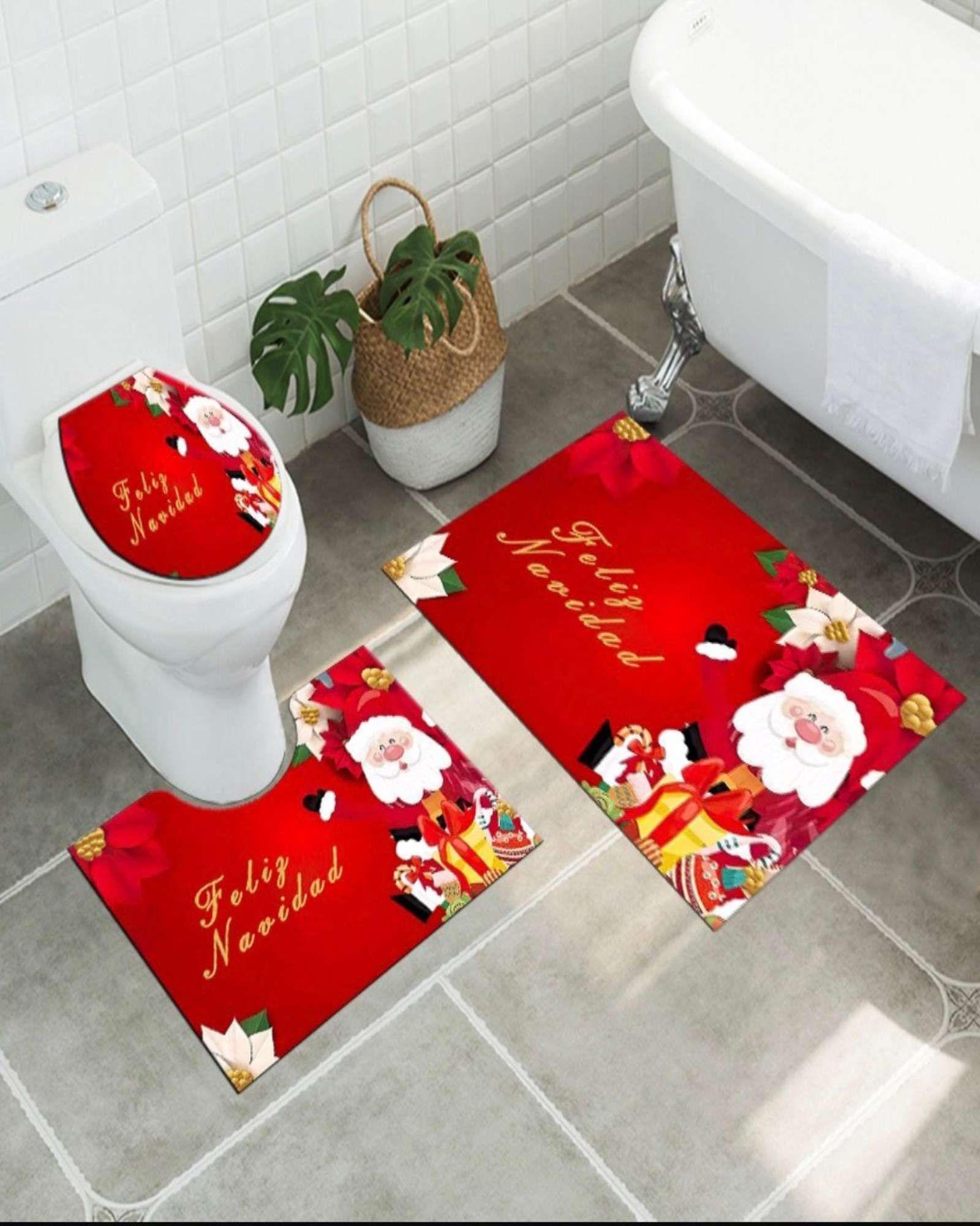 Juego de Alfombra de baño de Navidad 3 piezas A8-3