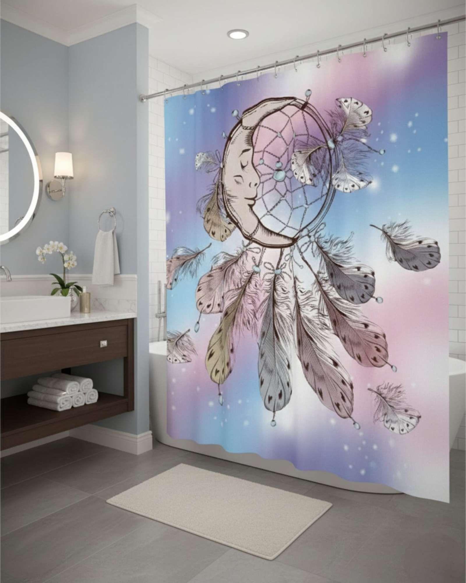 Juego de Cortina de Baño Tela Género + Forro Impermeable T11-1