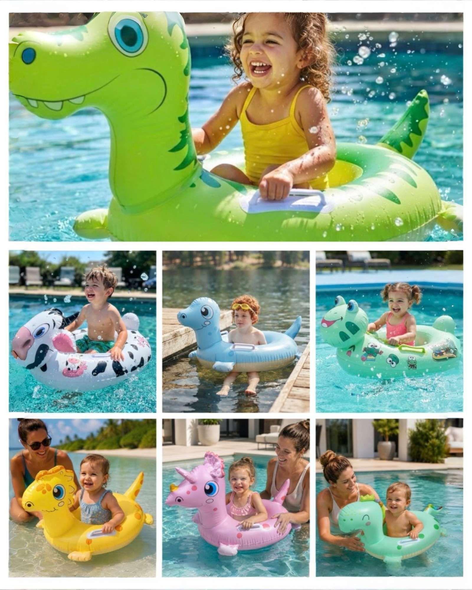 Flotador Infantil Inflable con Asas Diseño Animal para Piscina6-5