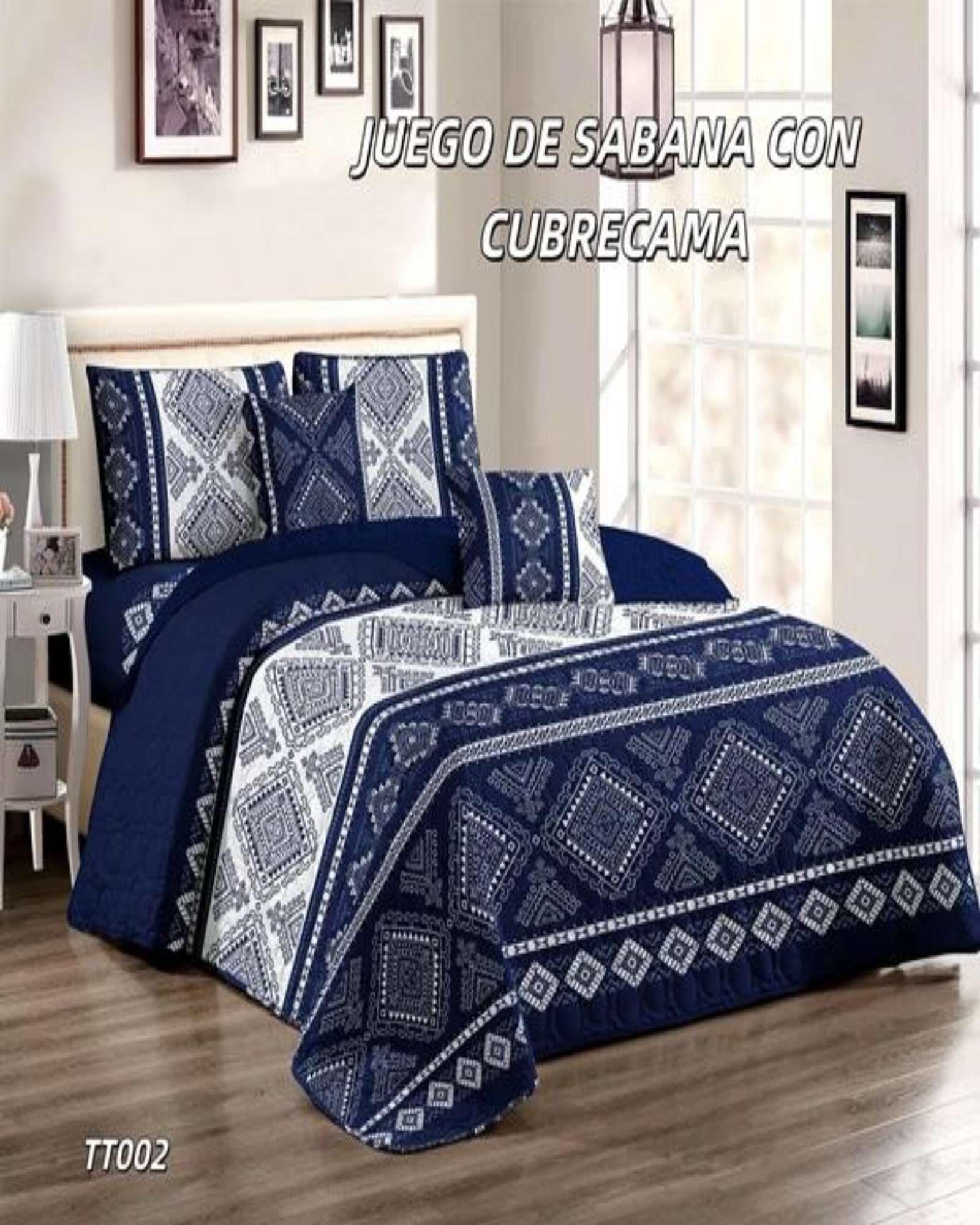 SABANA CON CUBRECAMA DE VERANO 2 PLAZAS + 2 ALMOHADAS s38-3