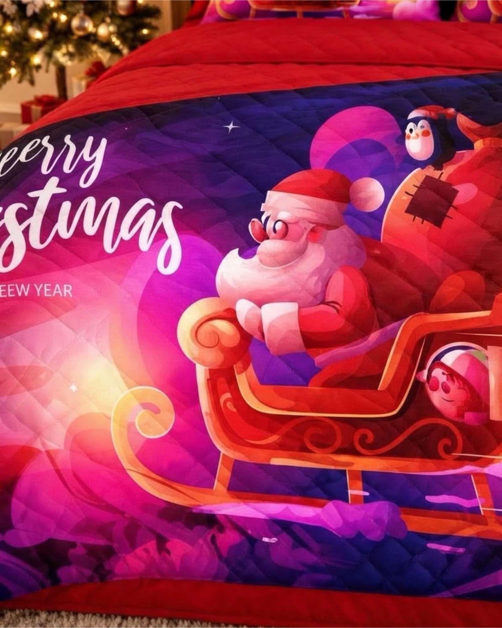 Cubrecama Quilt Navideño 2 Plazas con Diseño  A7-1