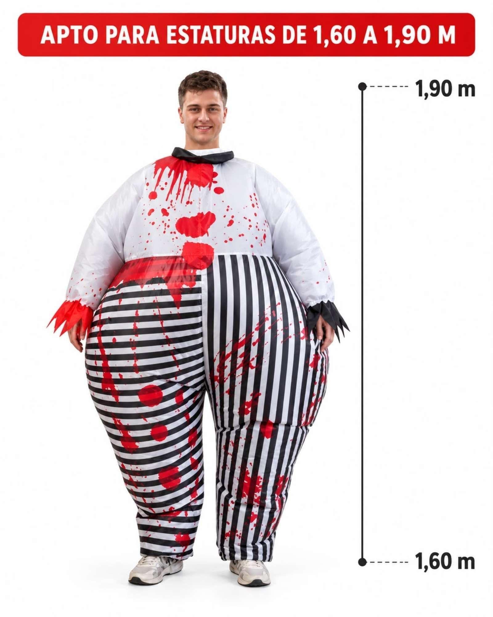 Disfraz Inflable Payaso de Terror 160-190 cm-7