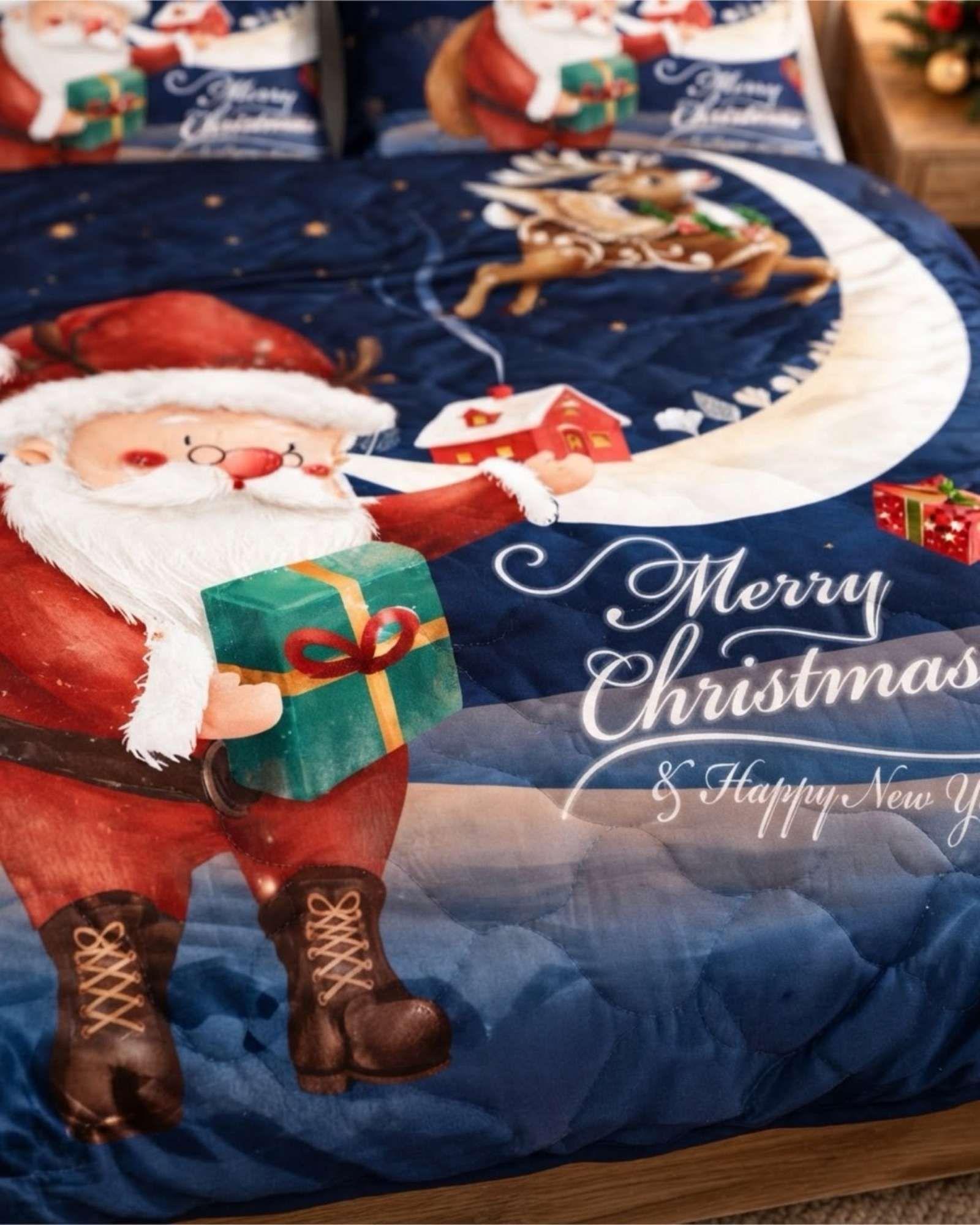 Cubrecama Quilt Navideño 2 Plazas con Diseño  A8-1
