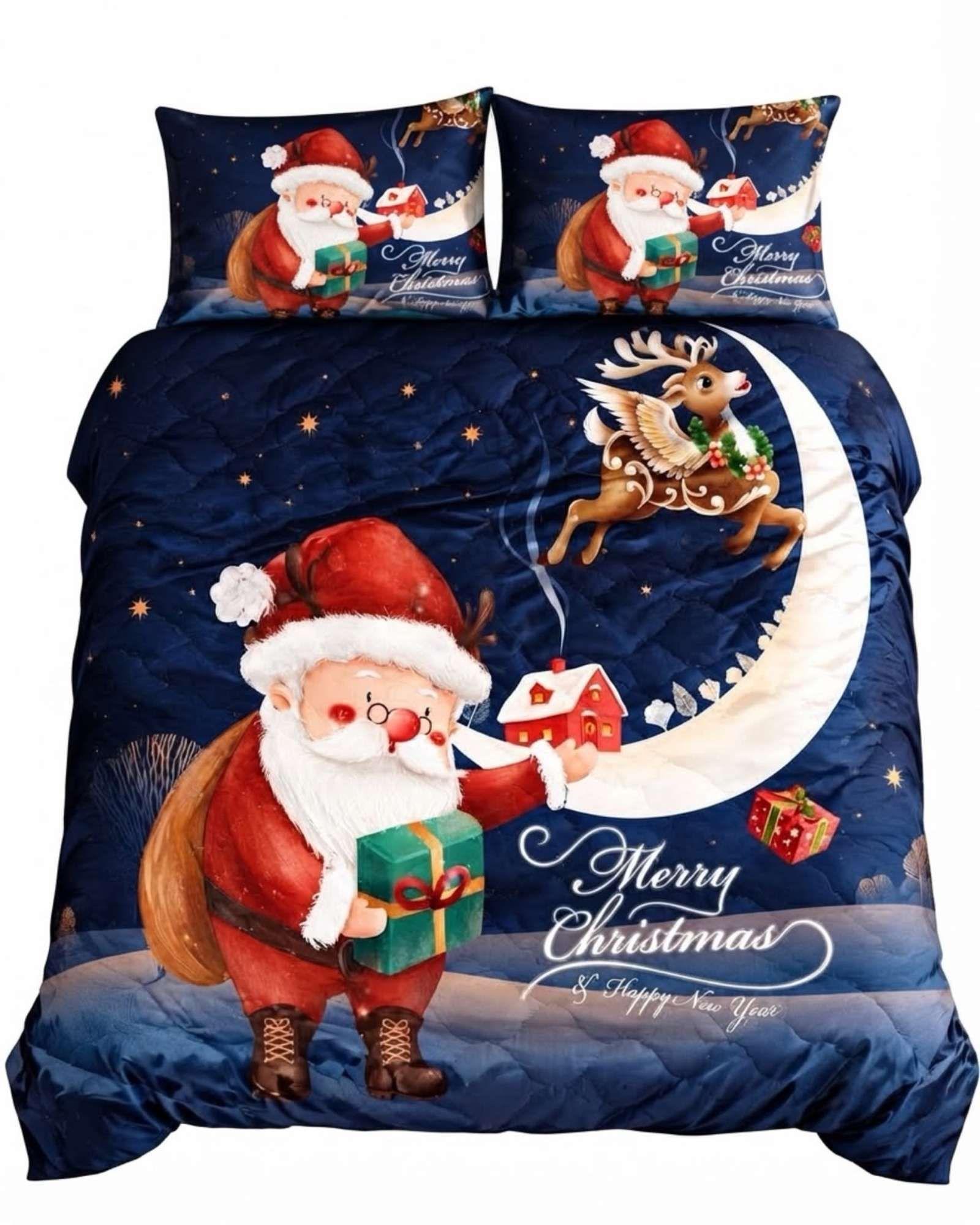 Cubrecama Quilt Navideño 2 Plazas con Diseño  A8-2