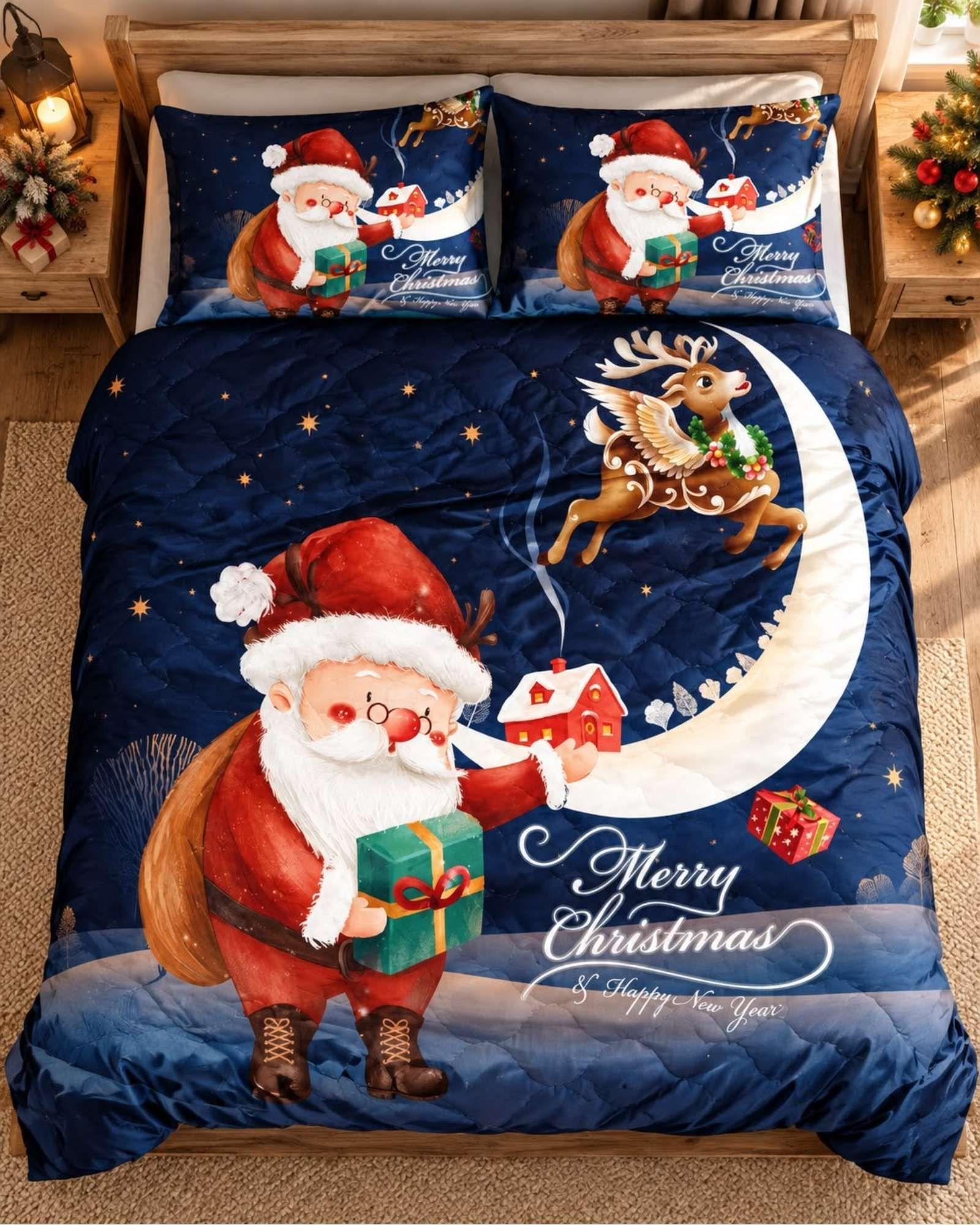 Cubrecama Quilt Navideño 2 Plazas con Diseño  A8-4