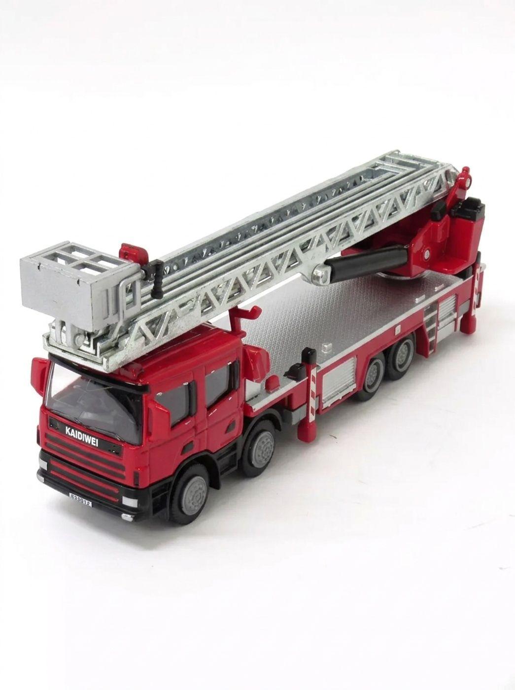 Camion de Bomberos Full Metal Kaidiwei Escala 1 50 con Escalera Extensible-0