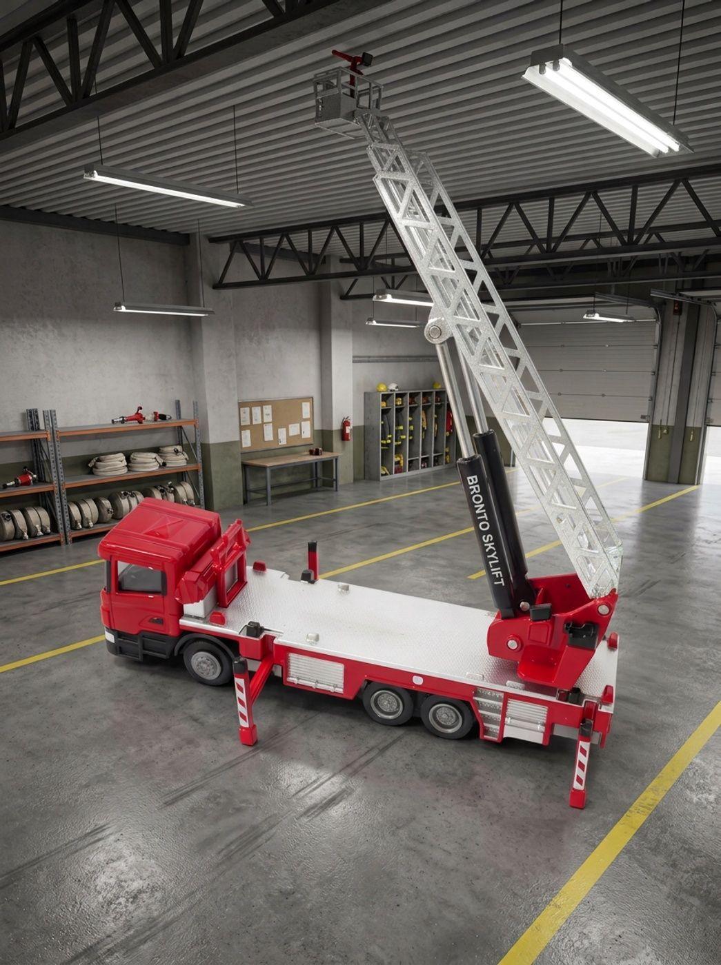 Camion de Bomberos Full Metal Kaidiwei Escala 1 50 con Escalera Extensible-5