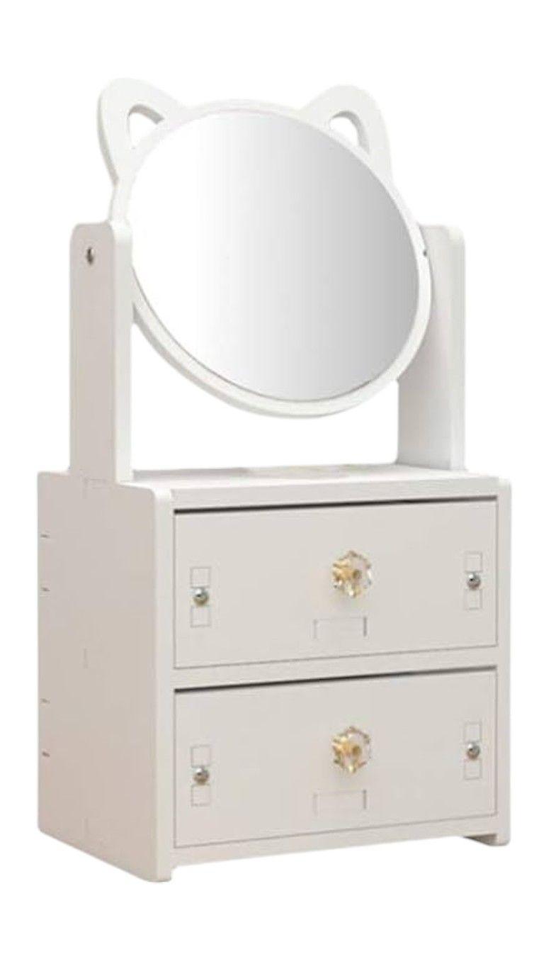 Organizador con Espejo Tocador 2 Compartimientos Diseño Gato-0