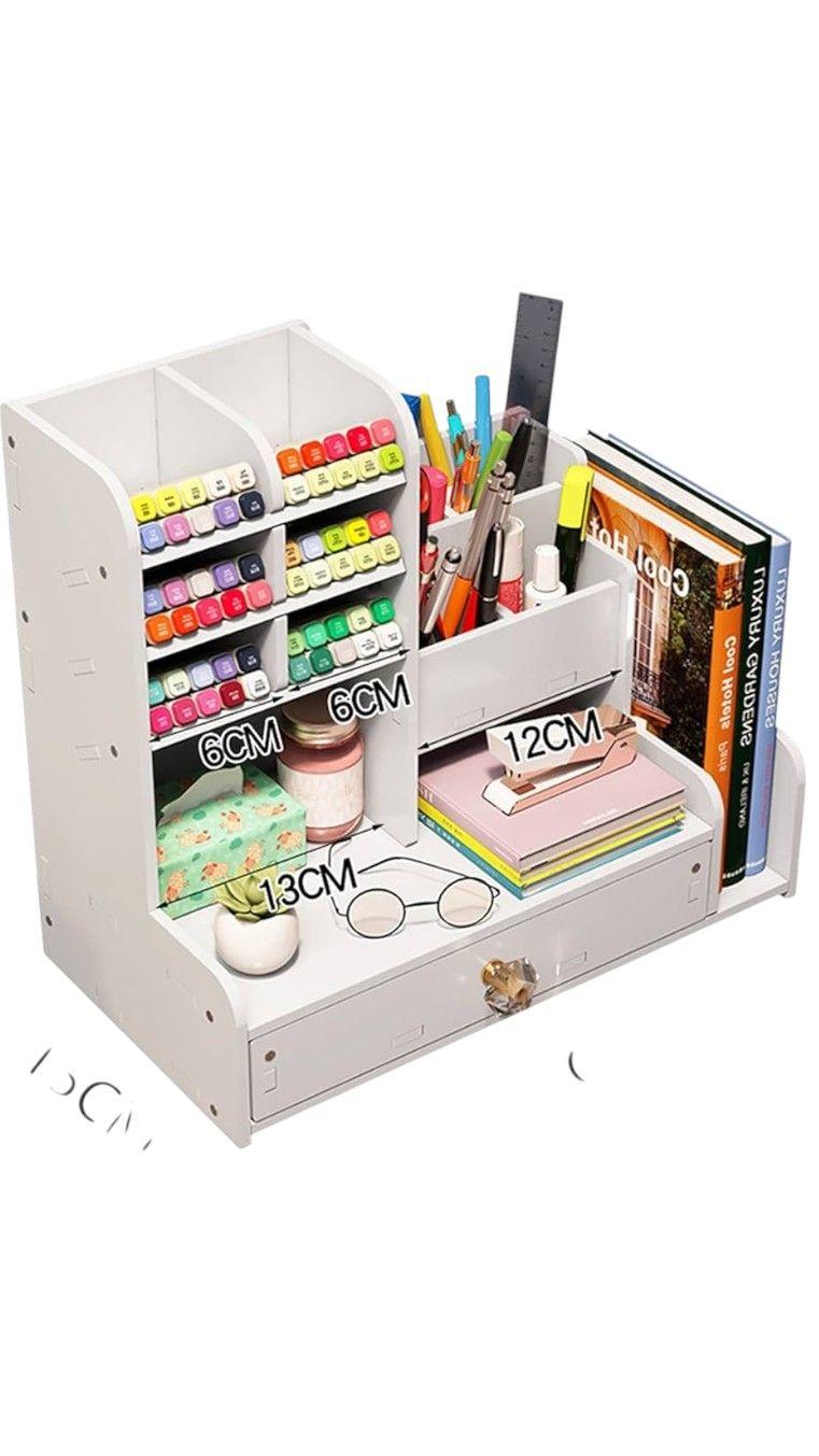 Organizador De Escritorio Madera Oficina Con Cajonera-1