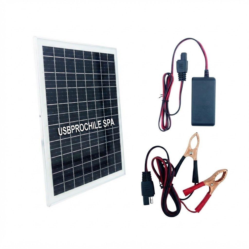 Panel Solar Portatil GD 030WP 30W con Kit Multicargador USB y Pinzas-8
