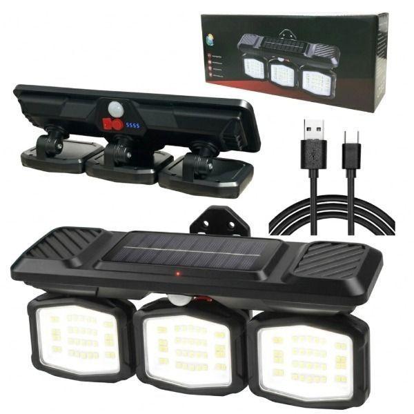 Foco Solar LED Bidireccional 38W con Sensor de Movimiento IP65-0