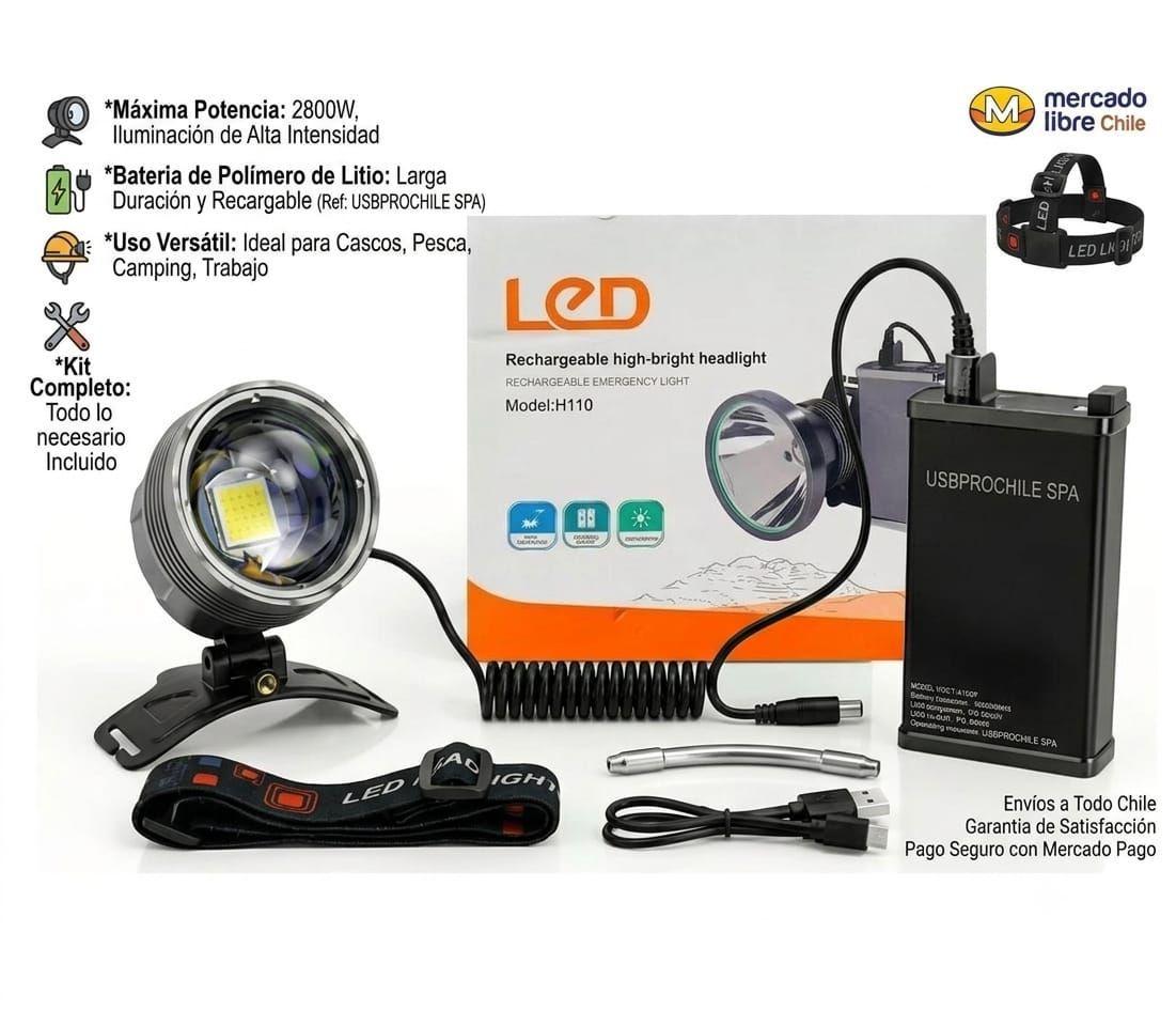 Foco Minero Caza 2800w Potente Recargable Largo Alcance Zoom-6