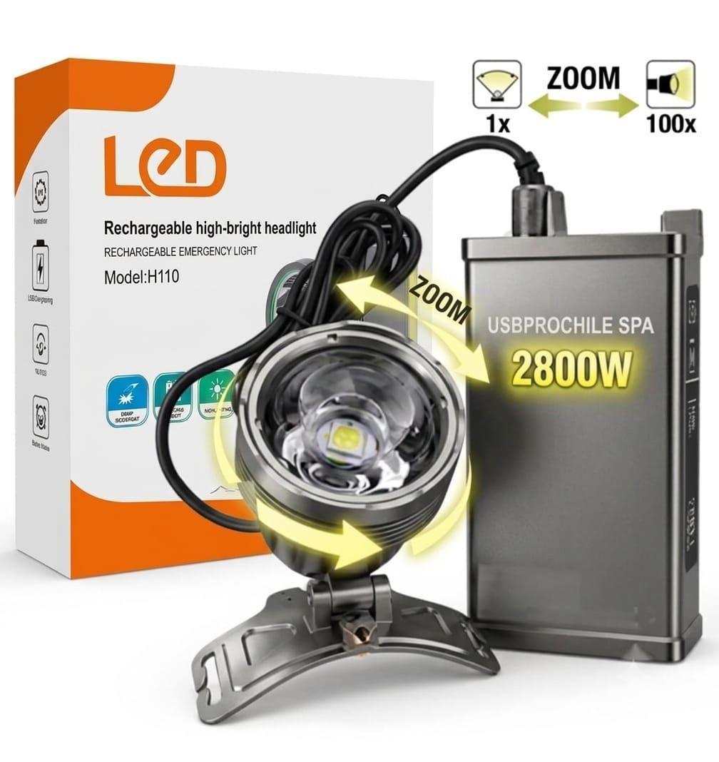 Foco Minero Caza 2800w Potente Recargable Largo Alcance Zoom-8
