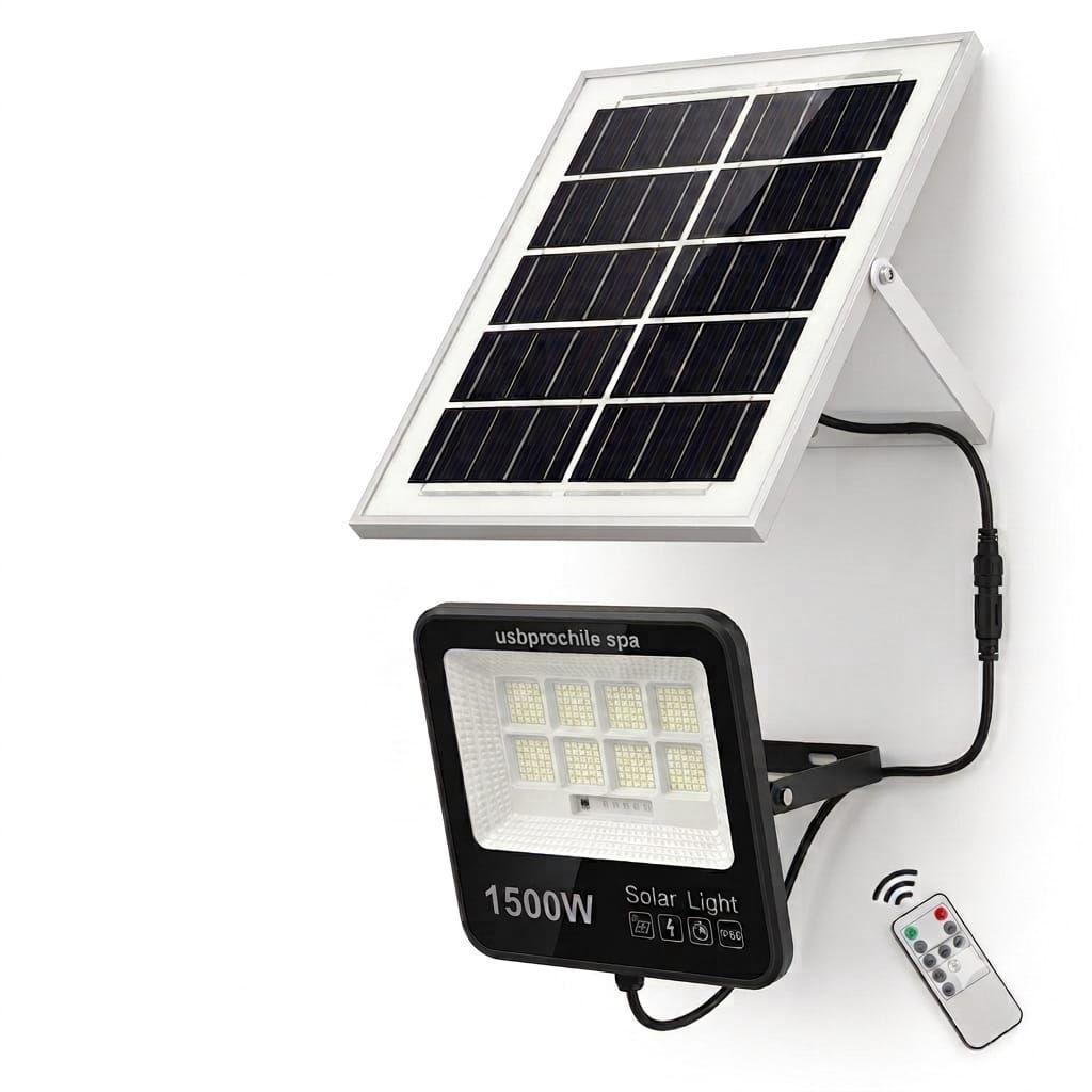 Proyector Solar Foco LED 1500W con Sensor de Movimiento IP66-1