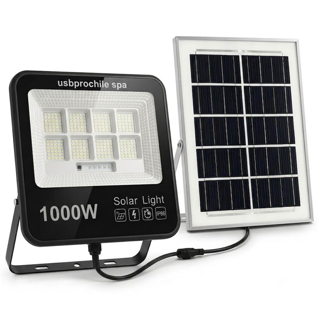 Proyector Solar Foco LED 1000W con Sensor de Movimiento IP66-1