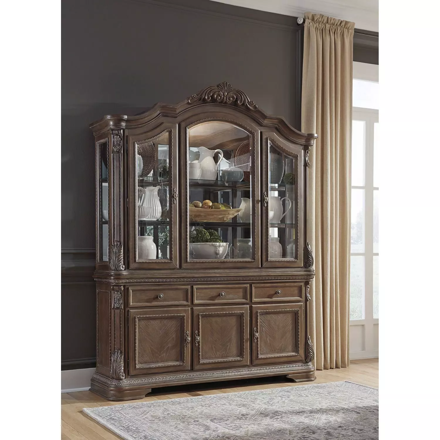 Buffet comedor Charmond con vitrina-1