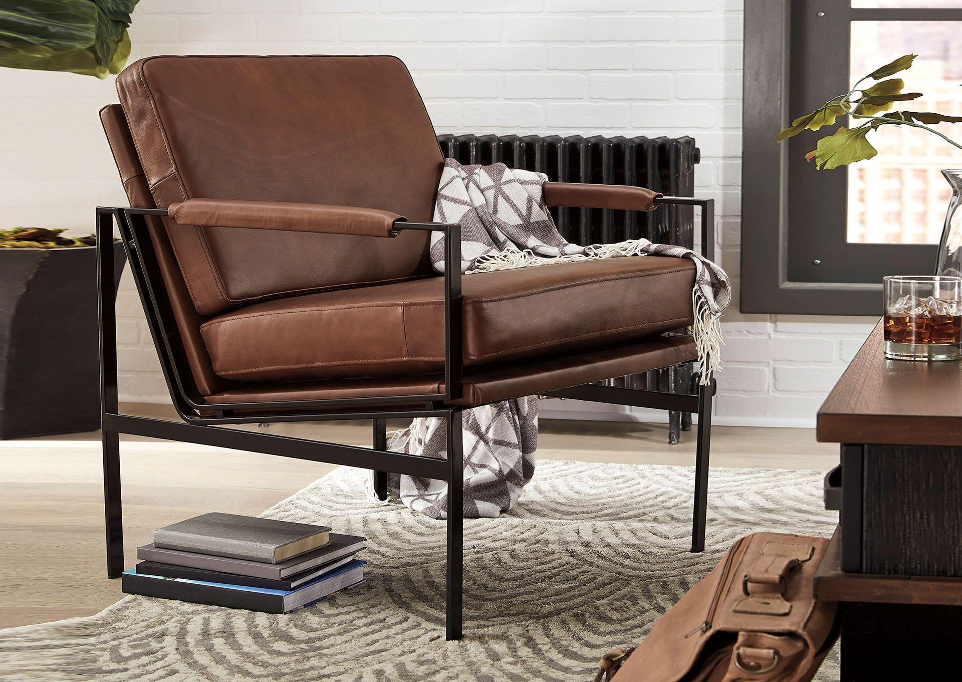 Sitial cuero Puckman brown/silver finish -2