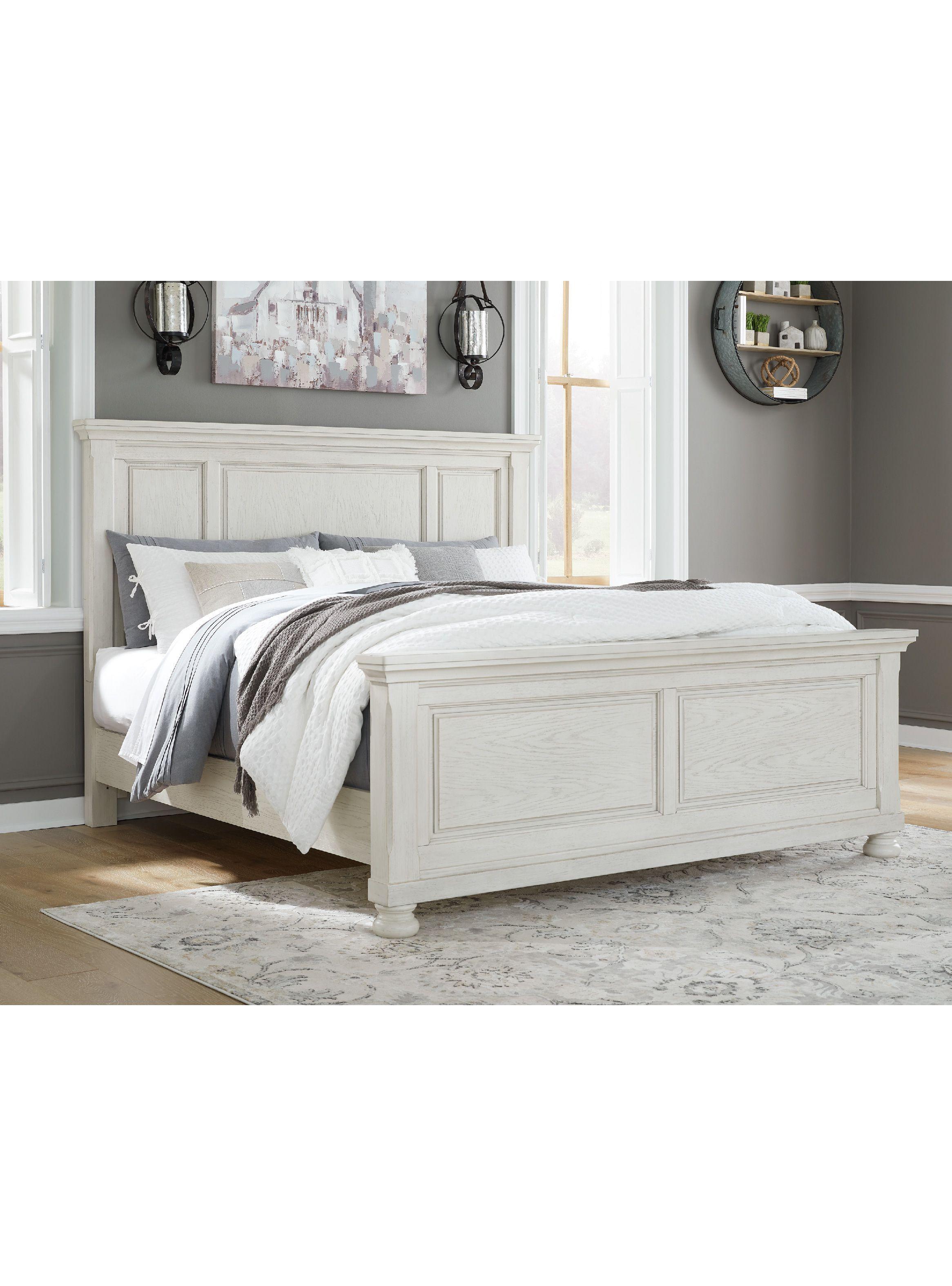 Cama king Robbinsdale antique white-1