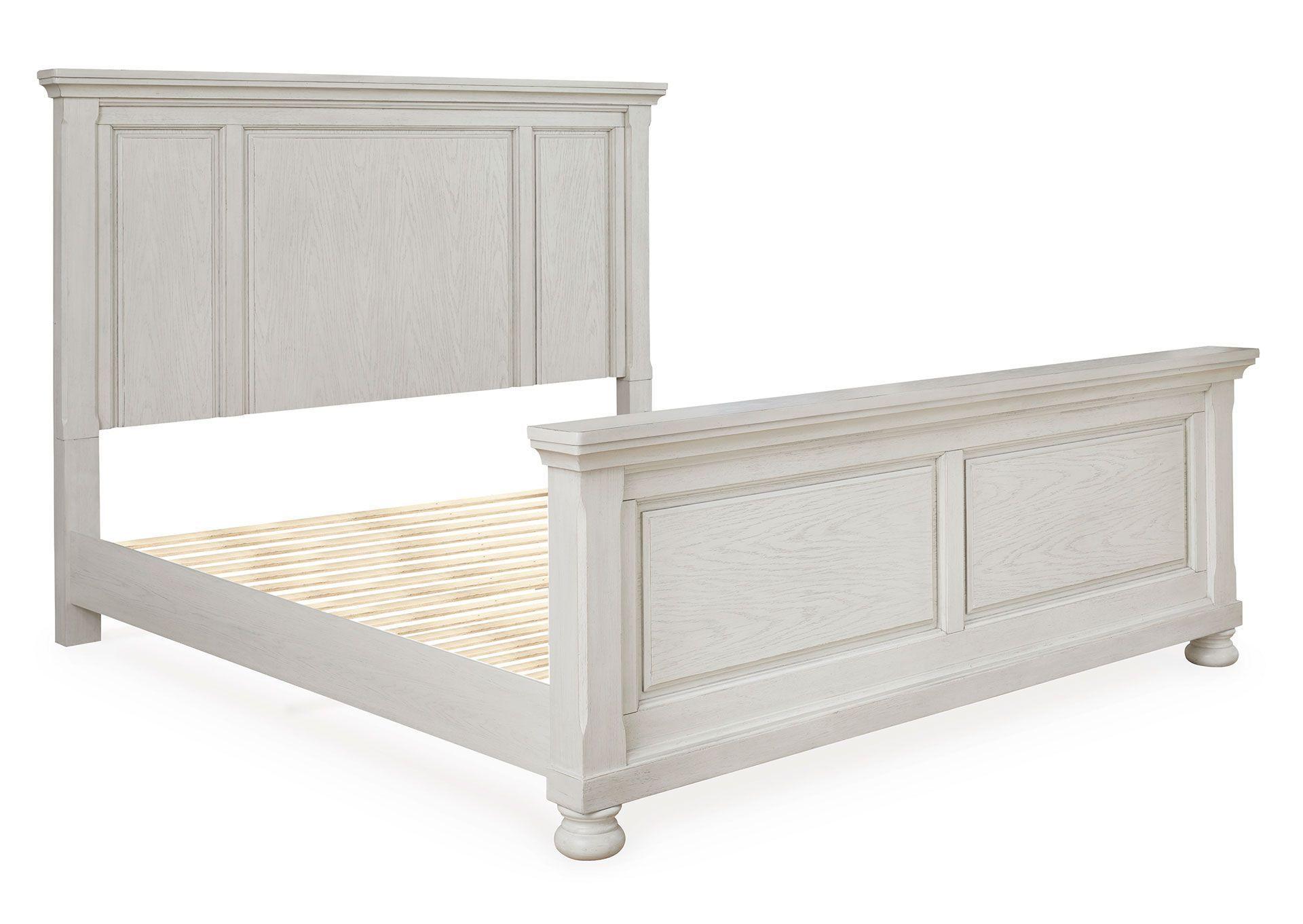 Cama king Robbinsdale antique white-0