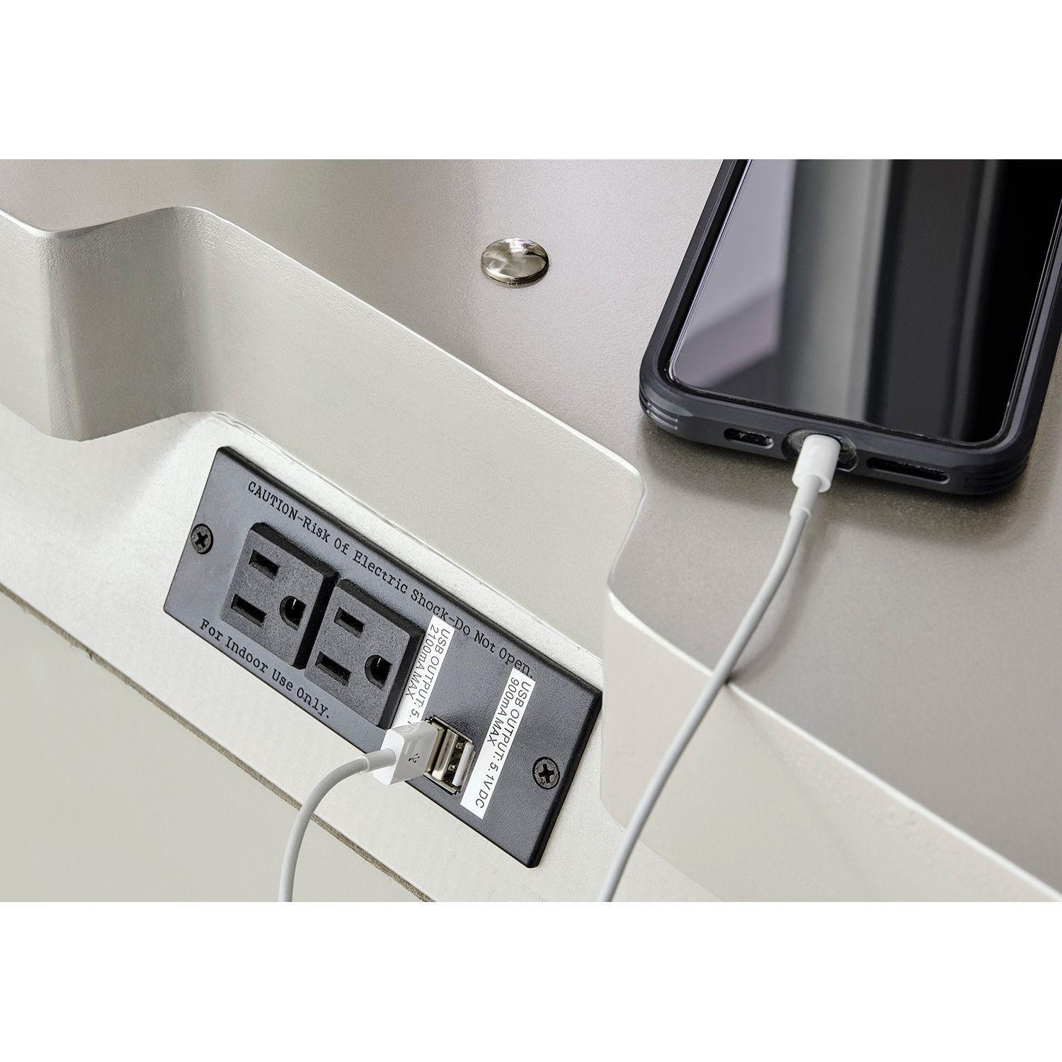 Velador Lindenfield 2 cajones y USB-2