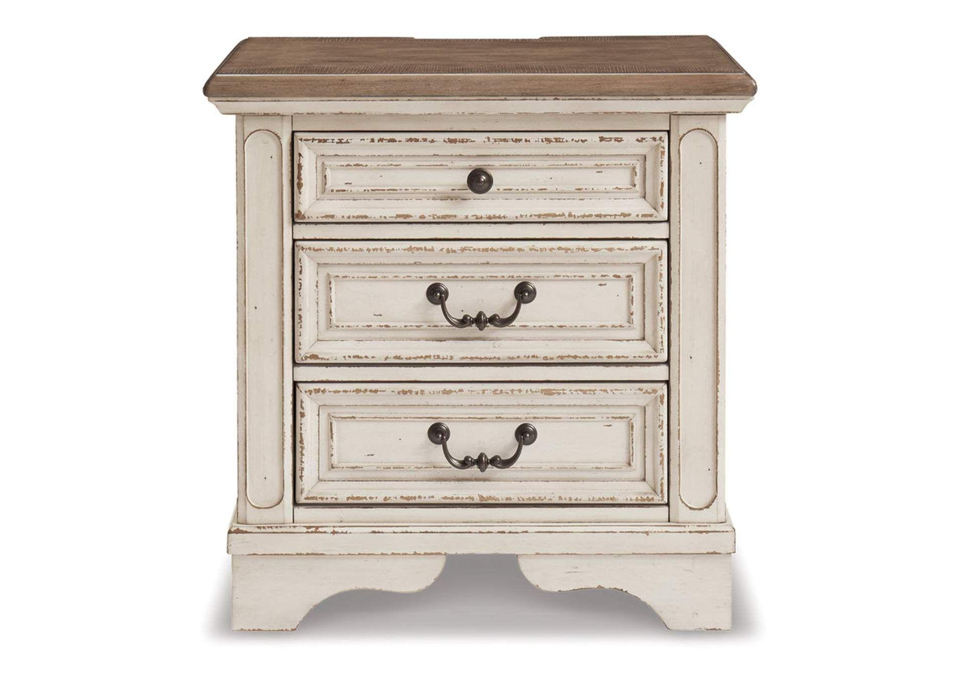 Velador Realyn 3 cajones y USB-3