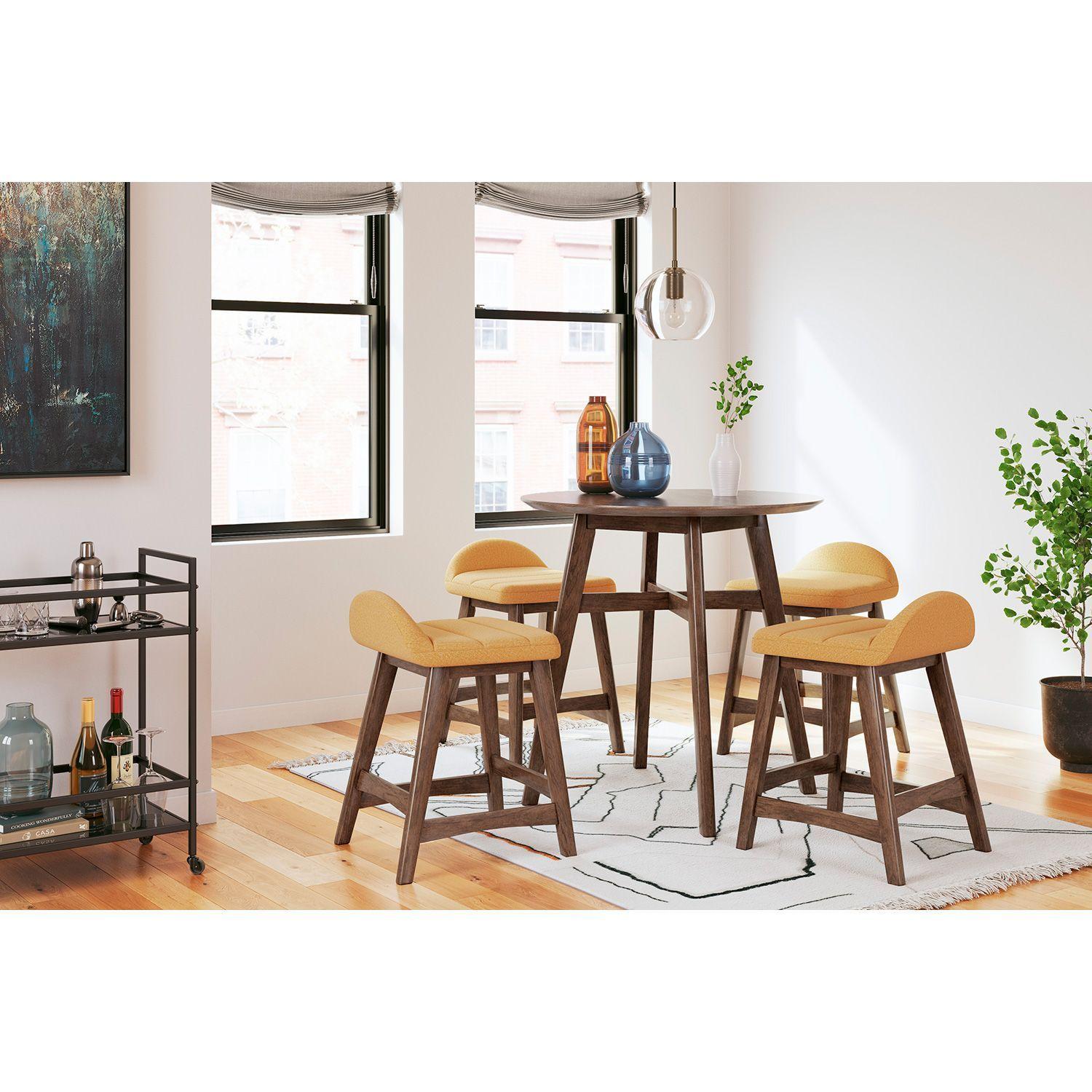 Par de taburetes bar Lyncott mustard-2
