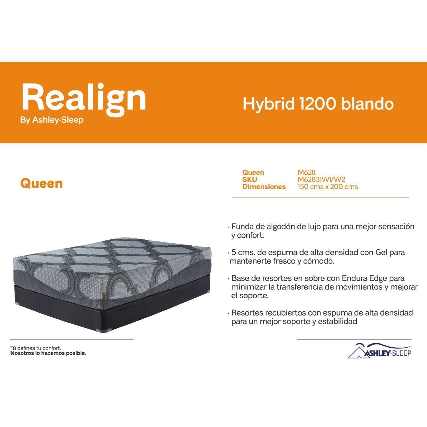 Colchón 2 plazas 12 Inch Ashley Hybrid W2-3