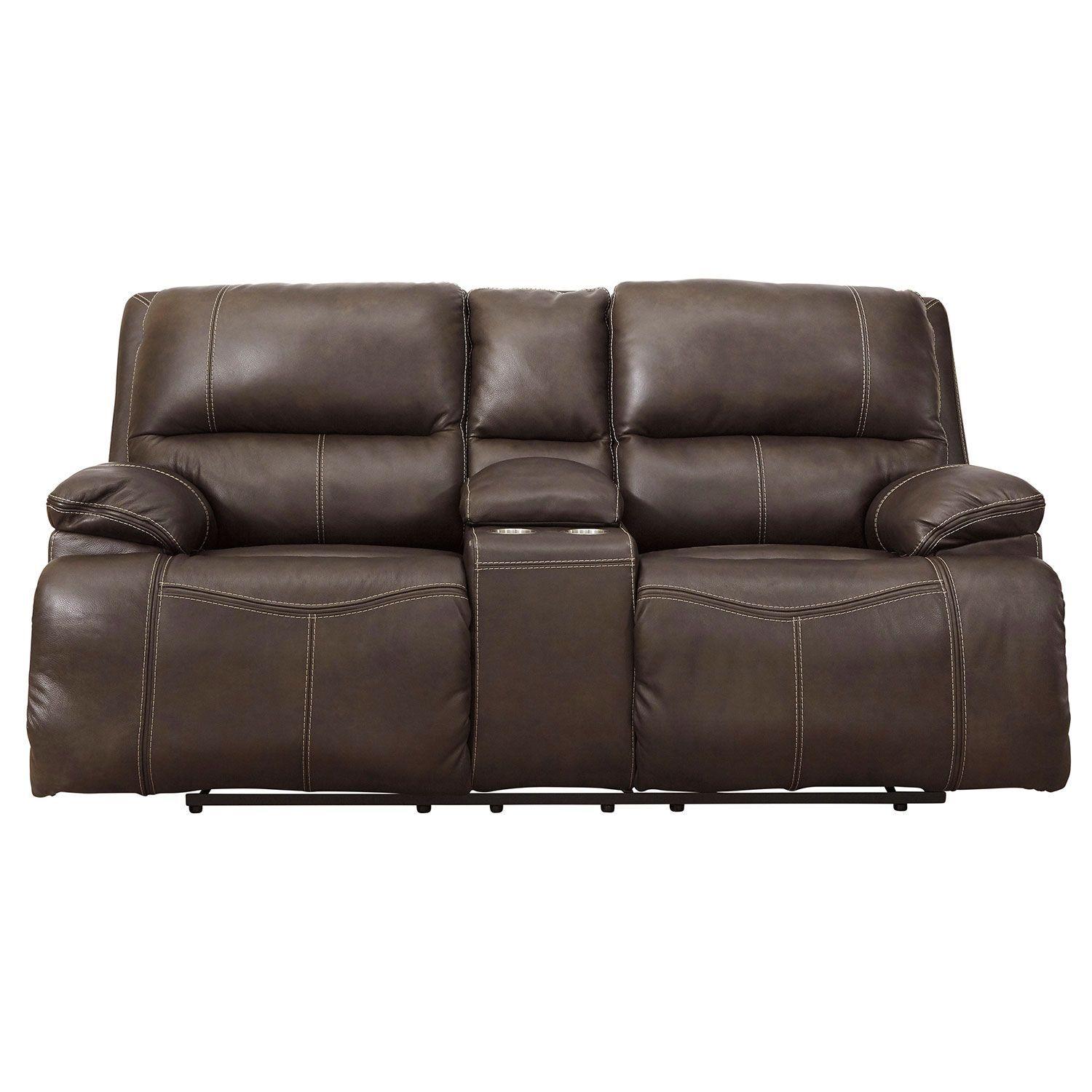 Sofá cuero reclinable 2 cuerpos Ricmen walnut con USB-0