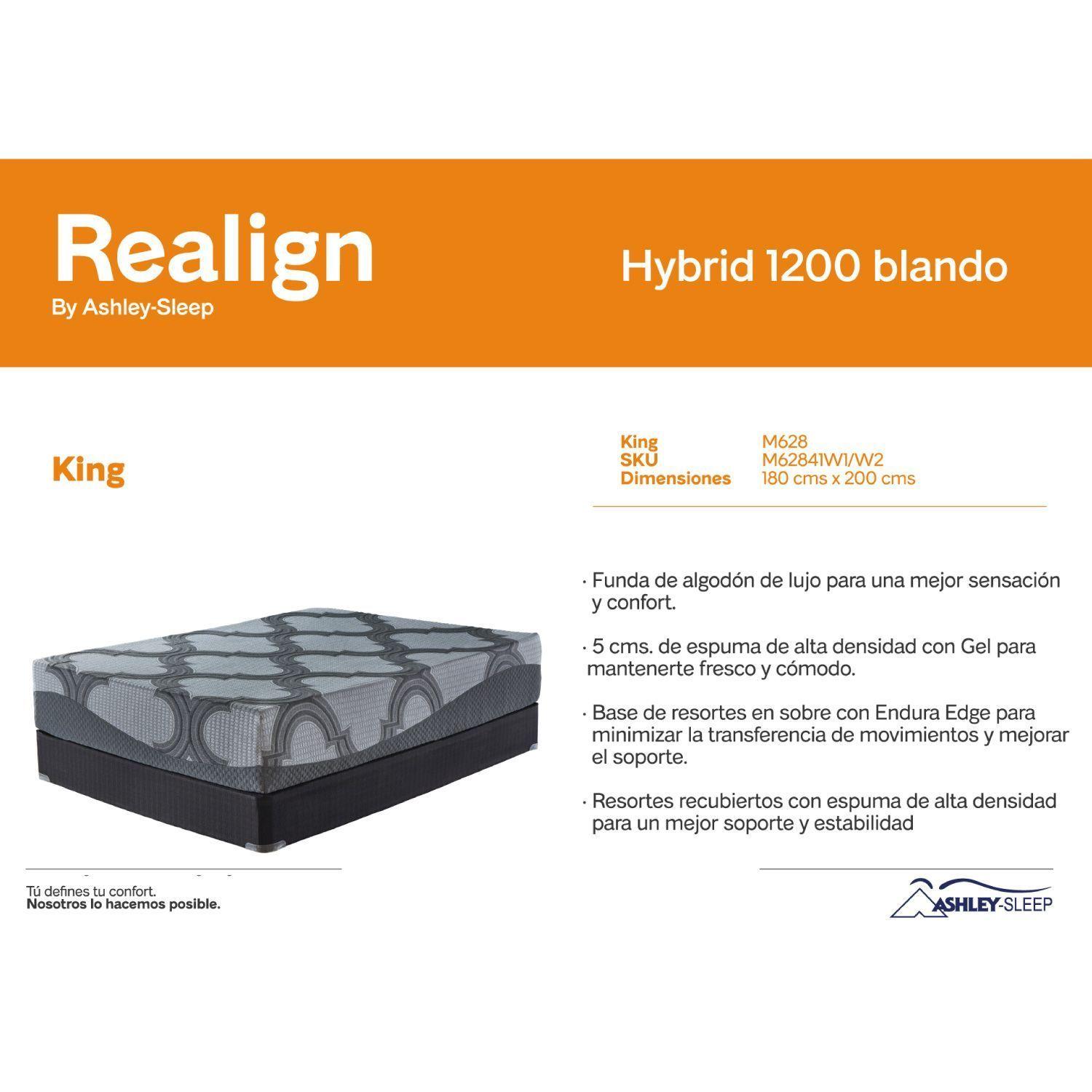 Colchón king 12 Inch Ashley Hybrid W2-3