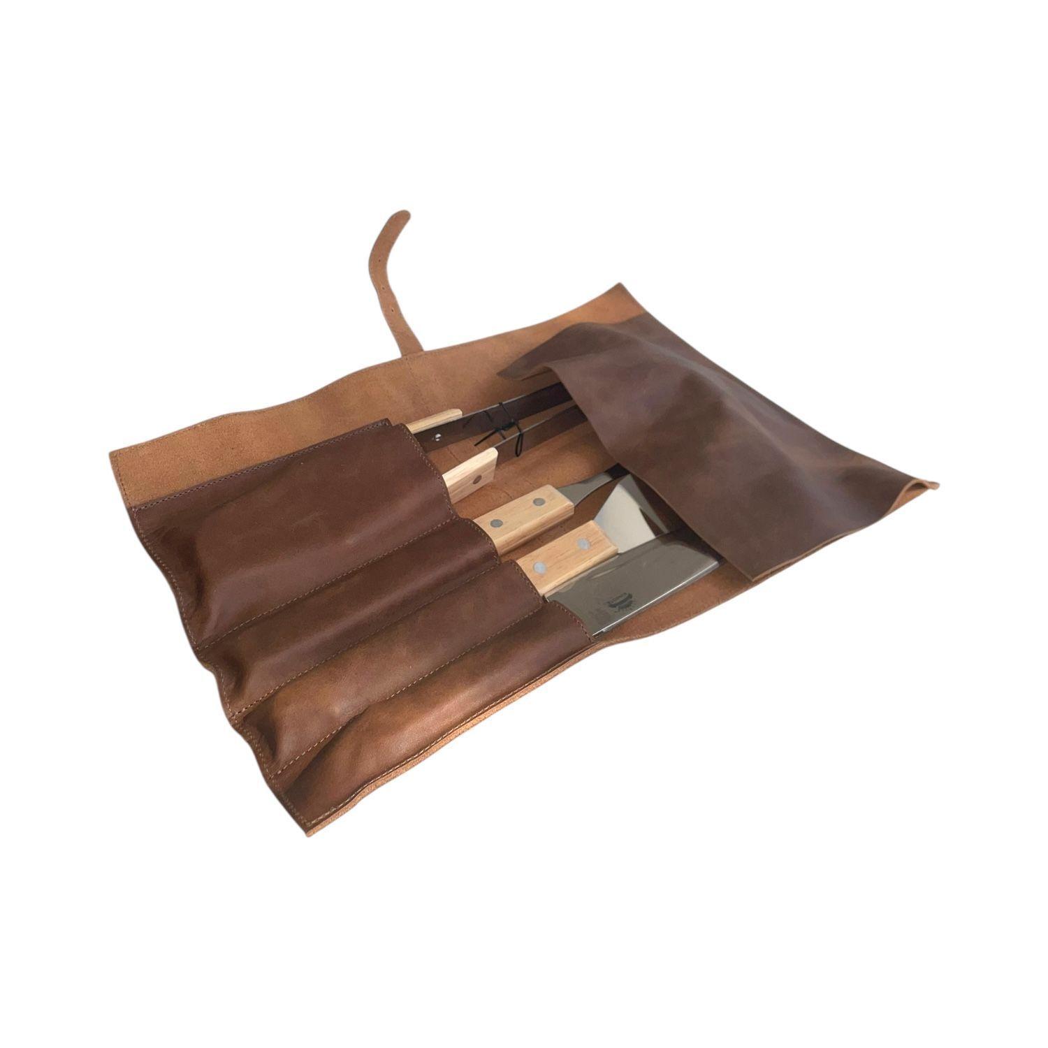 Kit Parrillero Estuche de Cuero Tratur-3