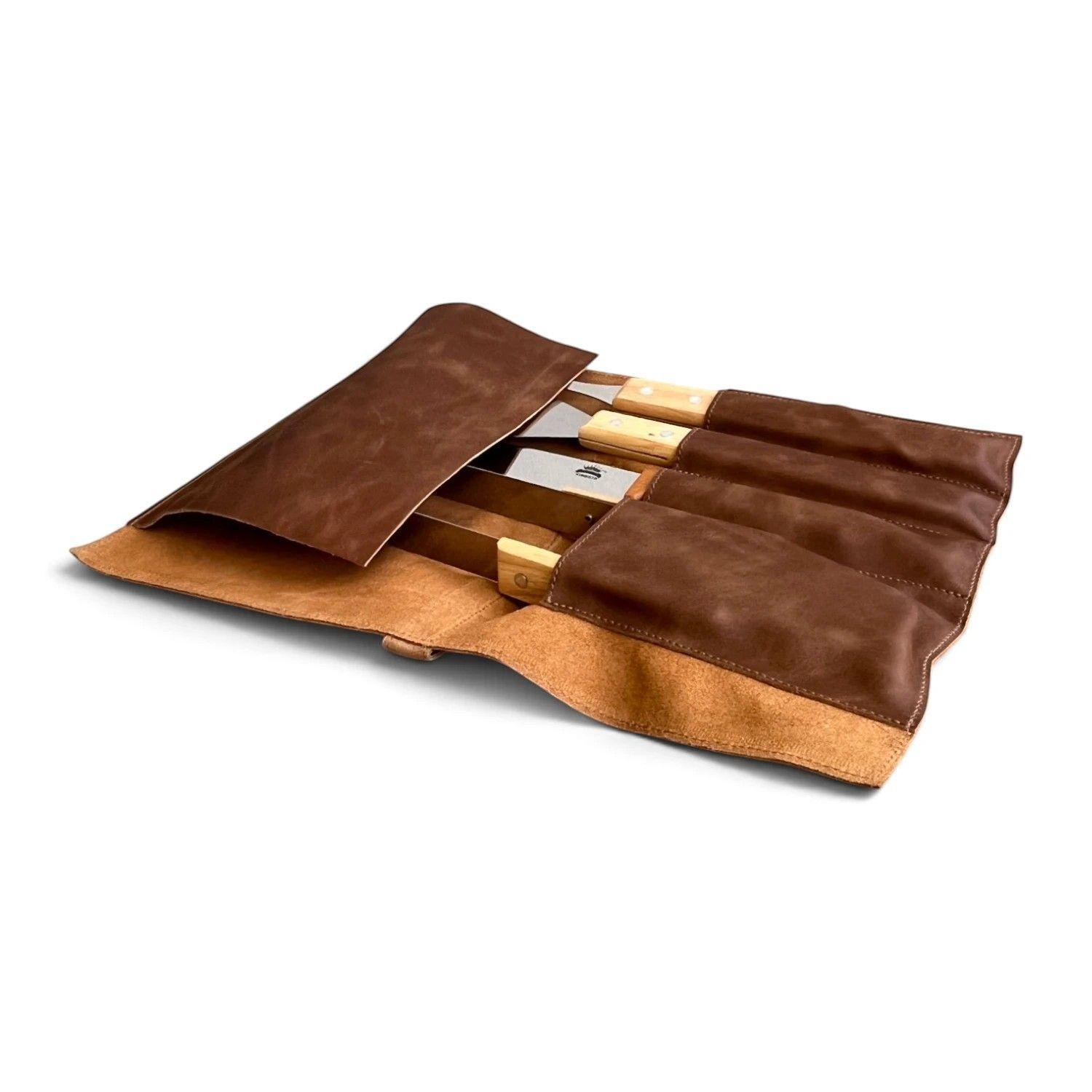 Kit Parrillero Estuche de Cuero Tratur-3