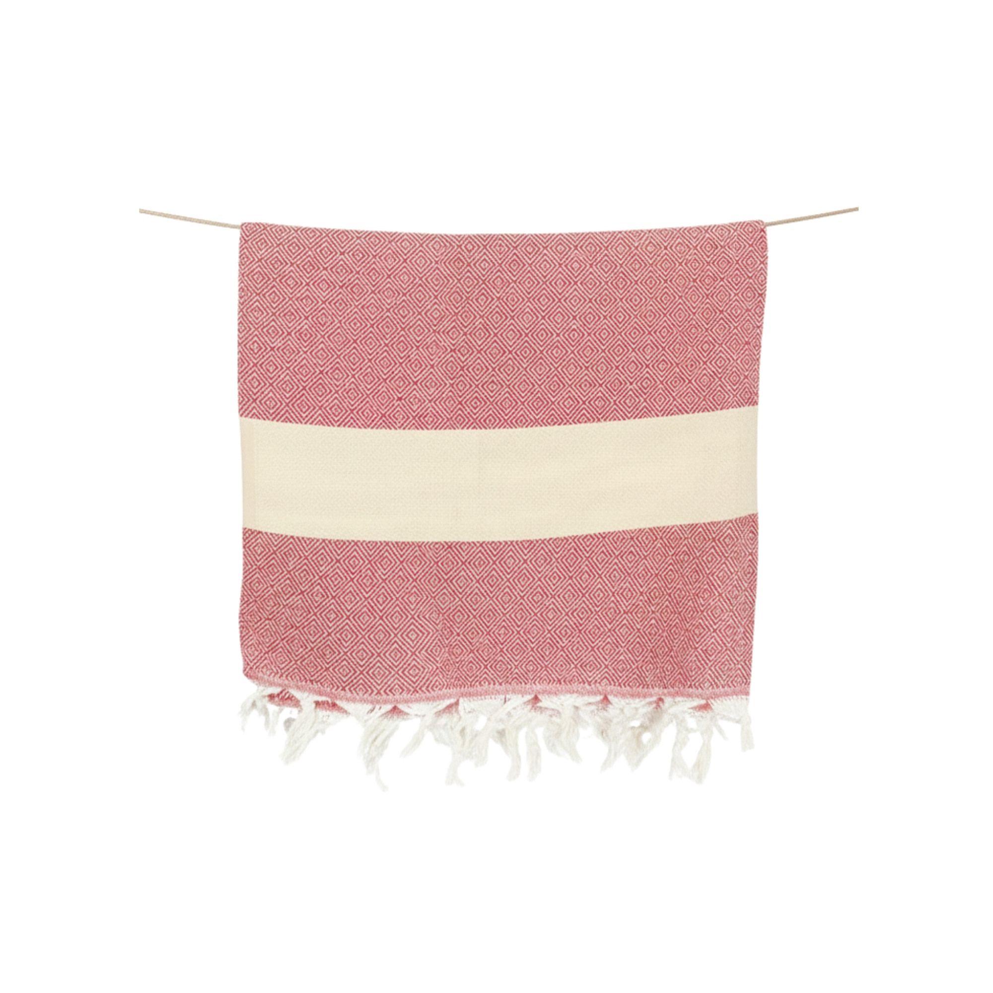 Toalla Turca de Algodón Mármara roja 1 x 1,90 m-0